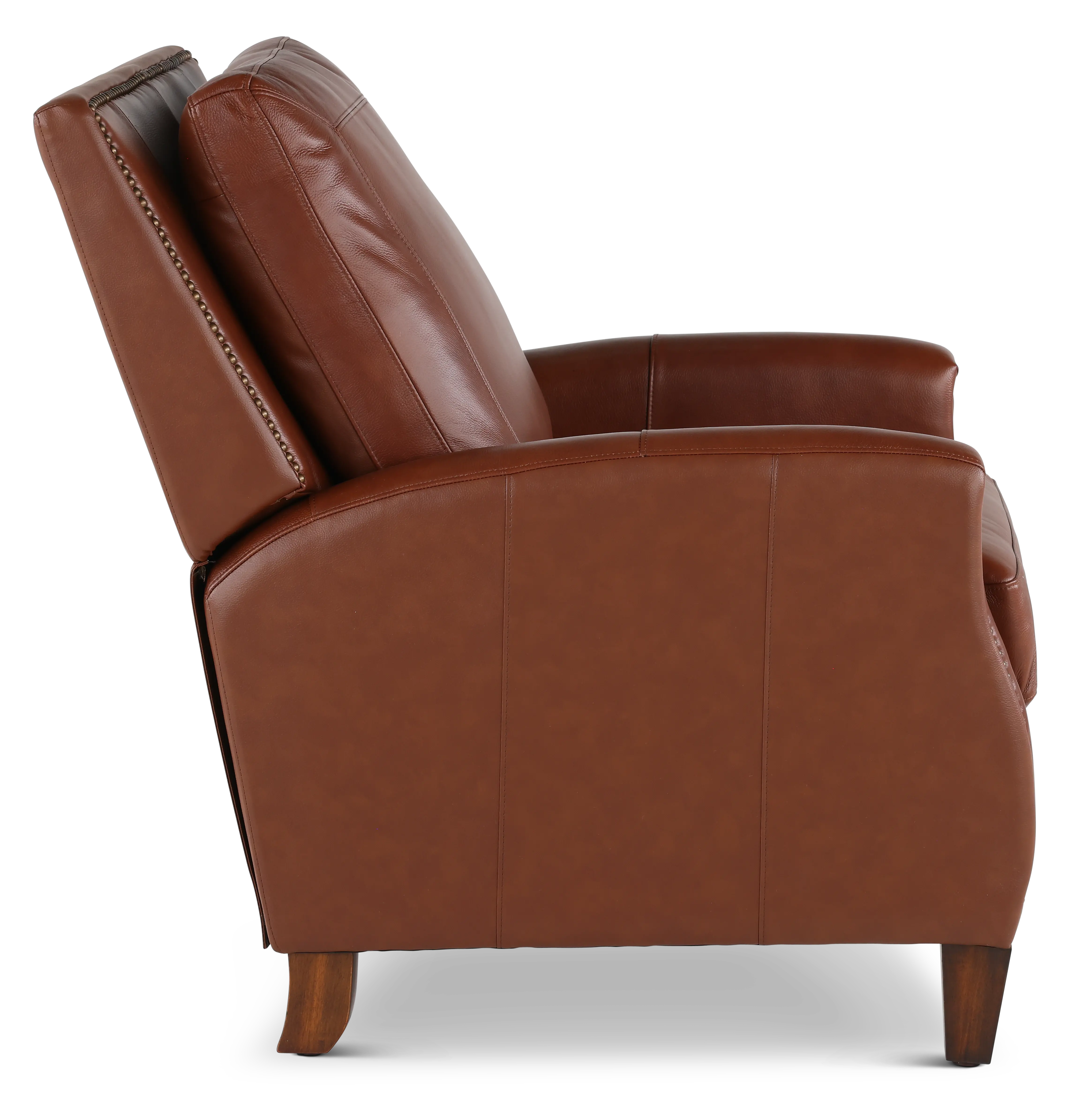 Hunter Chestnut Brown Pushback High-Leg Recliner-5