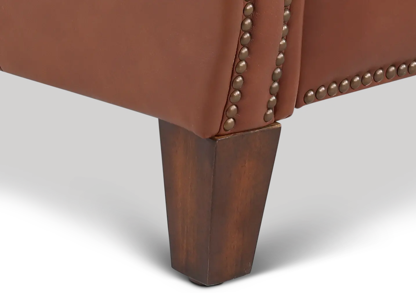 Hunter Chestnut Brown Pushback High-Leg Recliner-8