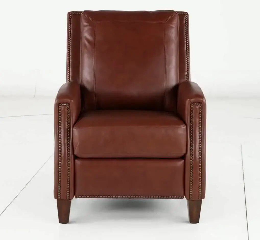 Hunter Chestnut Brown Pushback High-Leg Recliner-9