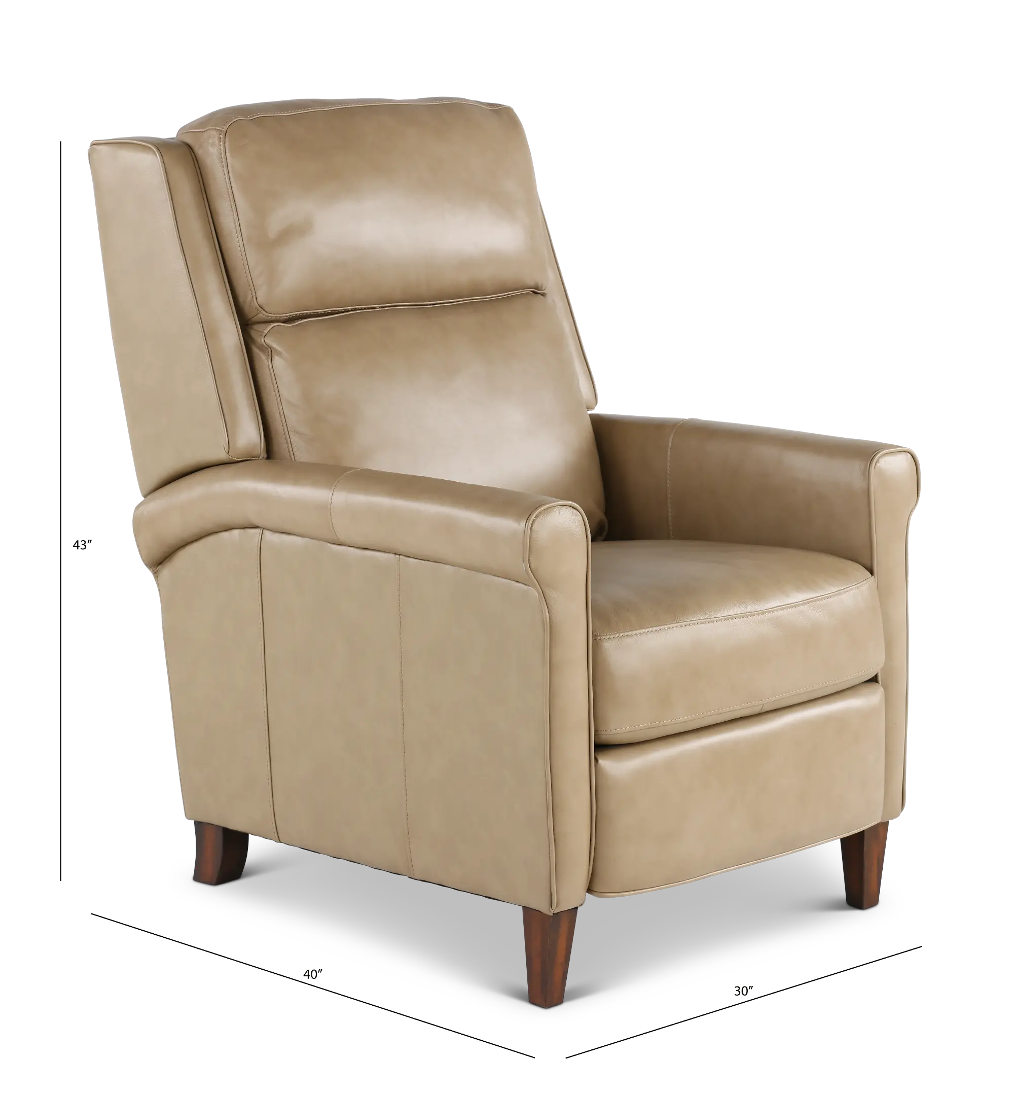 Northfield Cream Pushback High-Leg Recliner | RC Willey