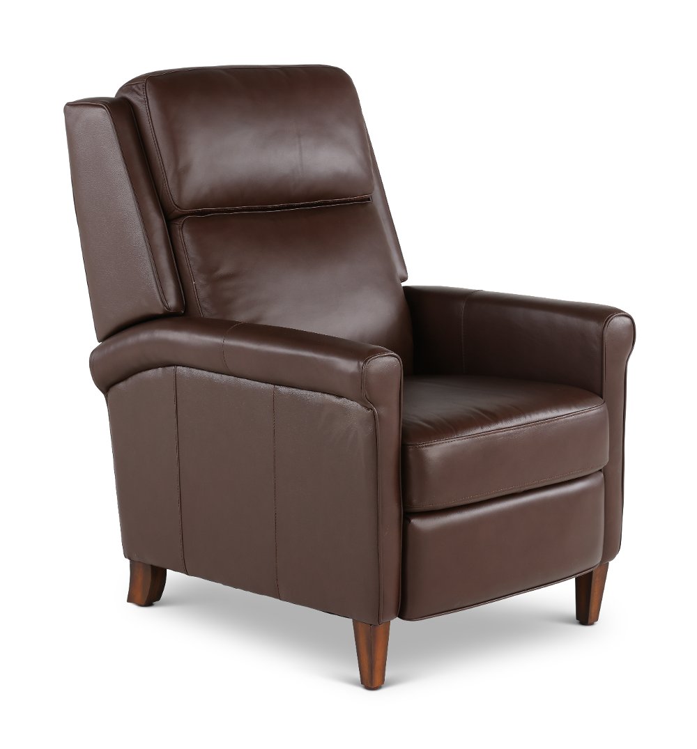 Northfield Walnut Brown Pushback High-Leg Recliner