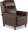 Northfield Walnut Brown Pushback High-Leg Recliner