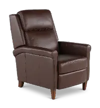 Northfield Walnut Brown Pushback High-Leg Recliner