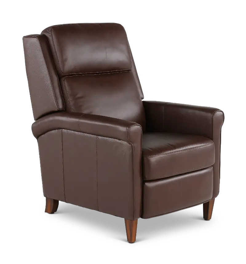 Northfield Walnut Brown Pushback High-Leg Recliner