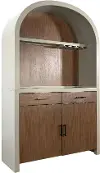 Arch Two‑Tone Home Bar Cabinet with Hutch