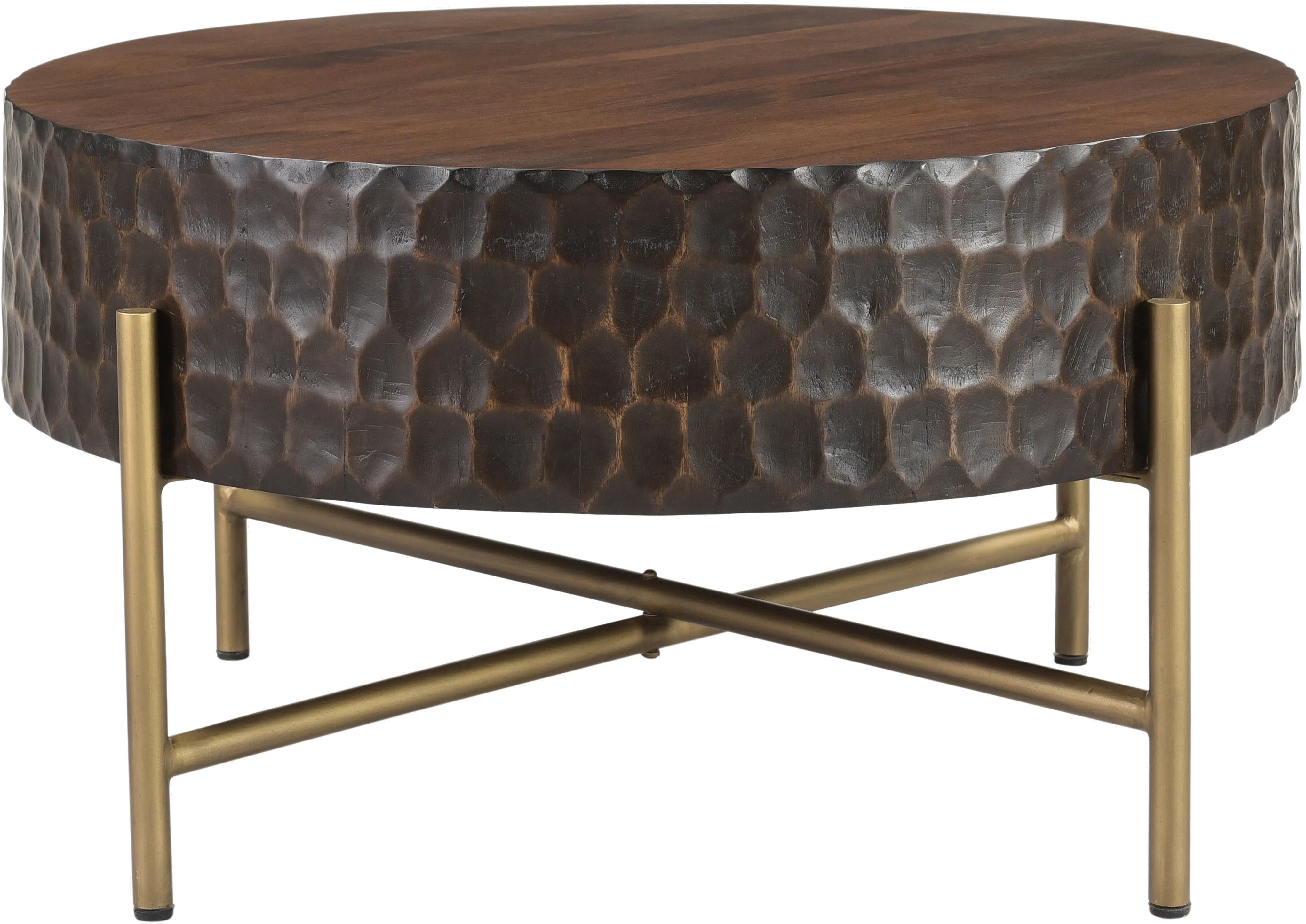 Santa Cruz Antique Bronze and Brown Coffee Table-1