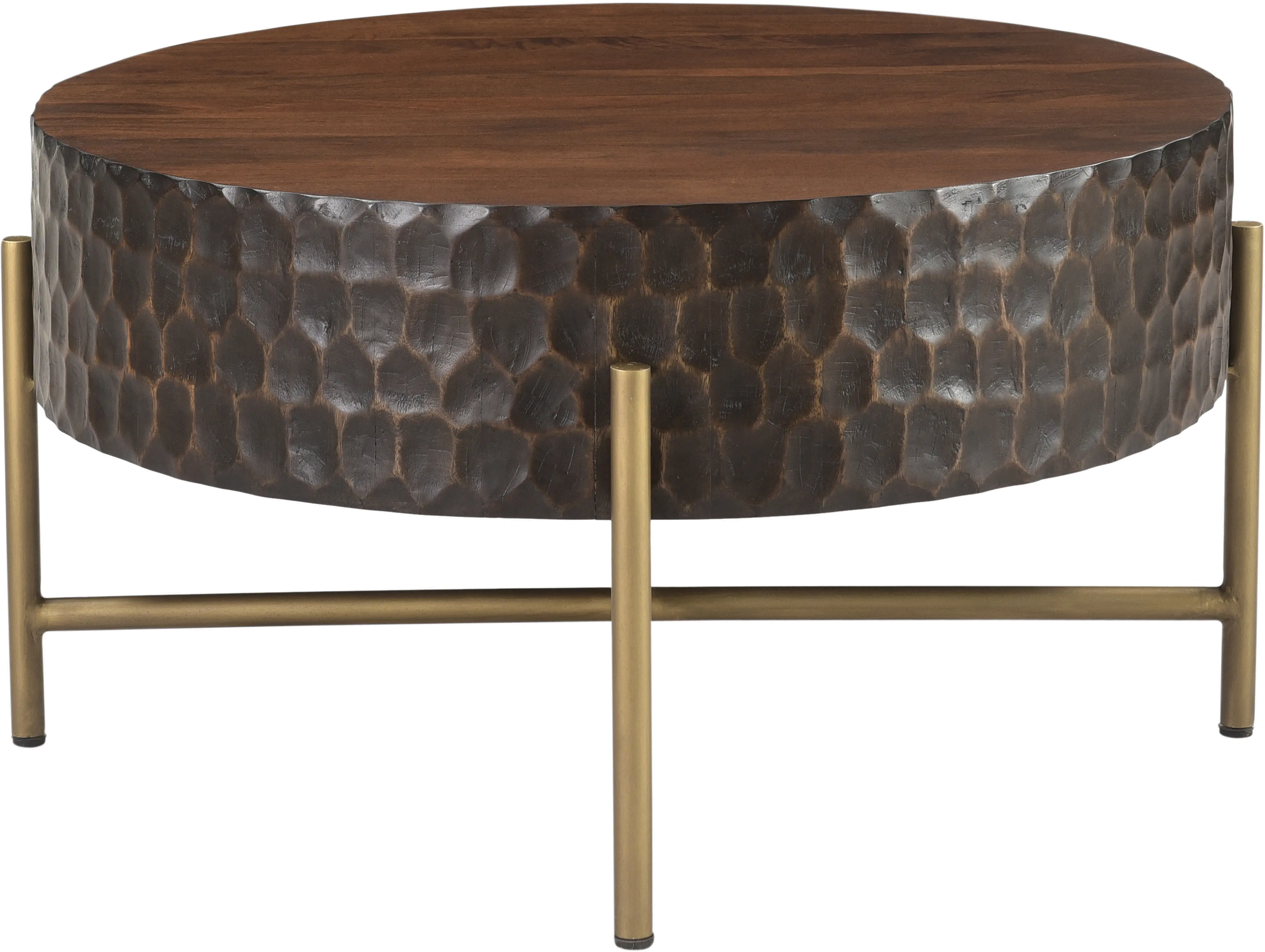 Santa Cruz Antique Bronze and Brown Coffee Table-2