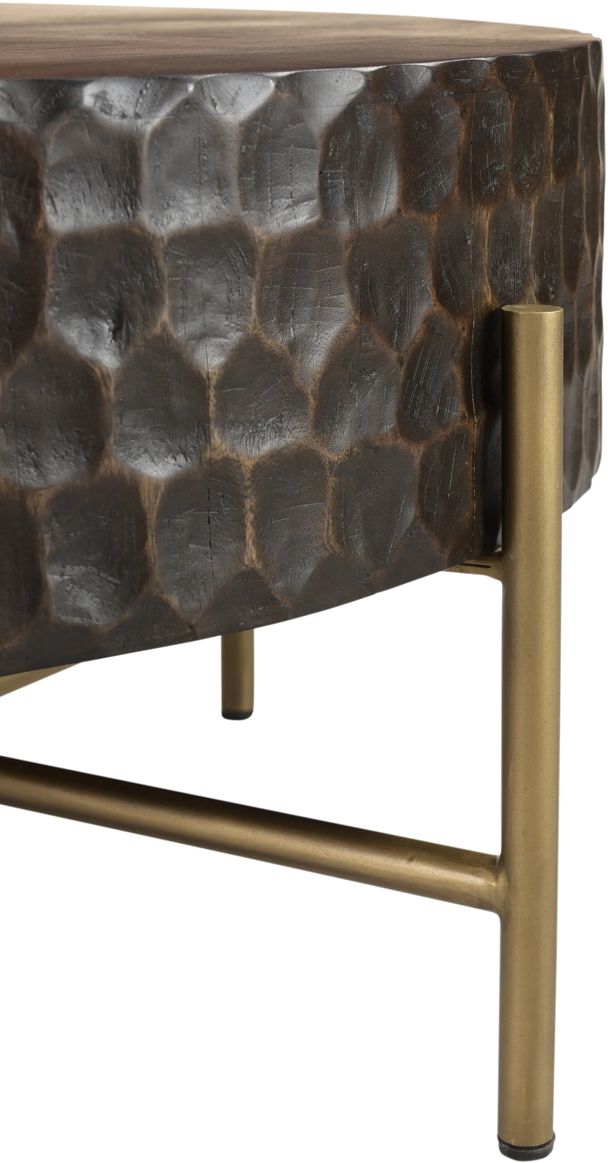 Santa Cruz Antique Bronze and Brown Coffee Table-3