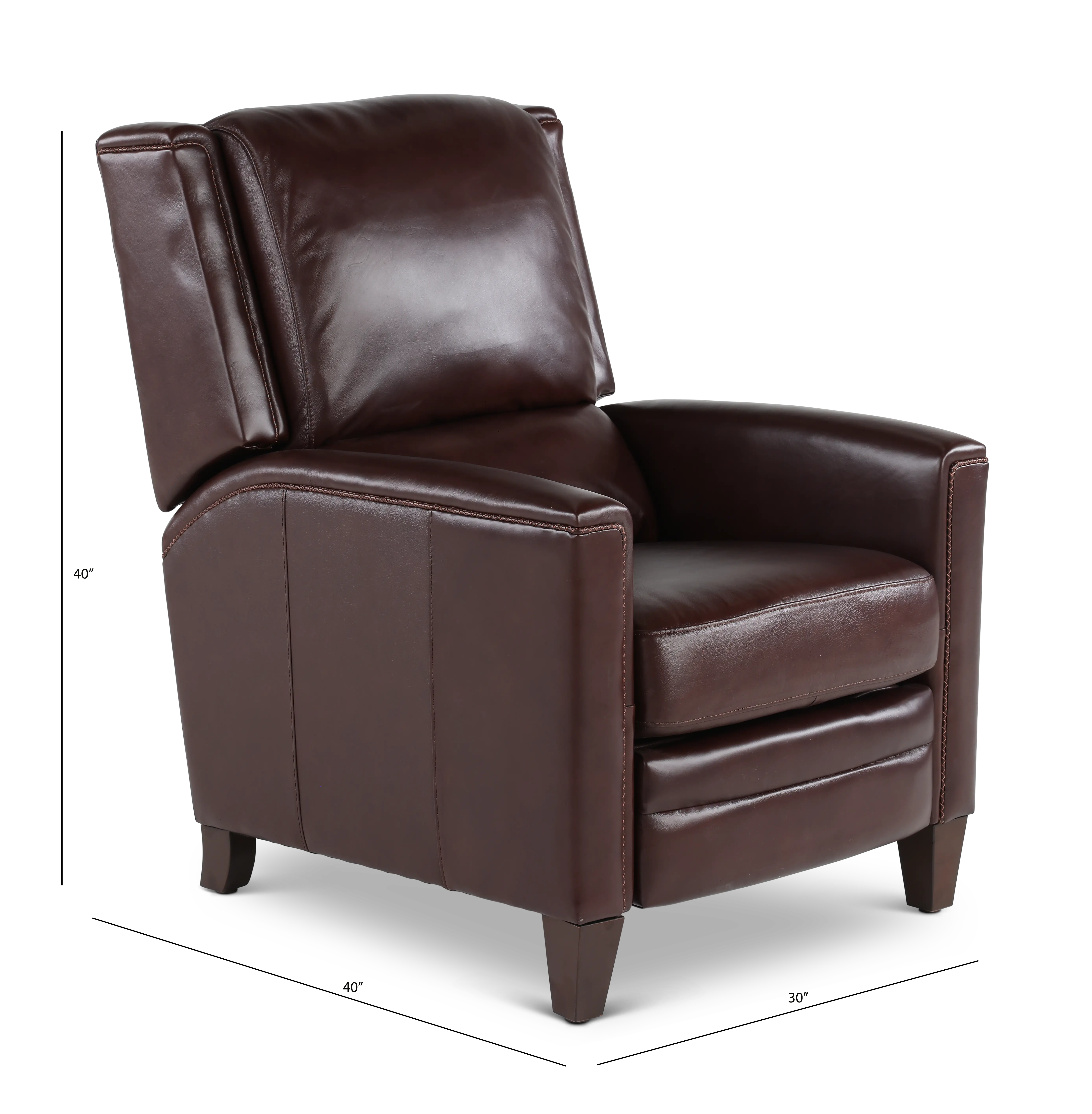 Connor Espresso Dark Brown Pushback High-Leg Recliner-3