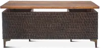 Santa Cruz Antique Bronze and Brown Office Desk