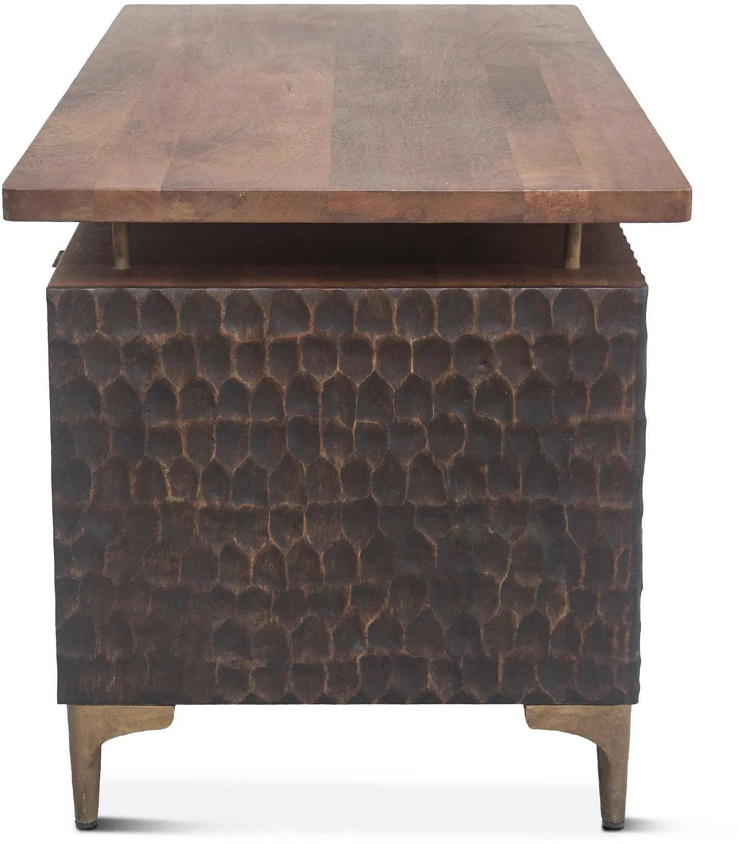 Santa Cruz Antique Bronze and Brown Office Desk-6