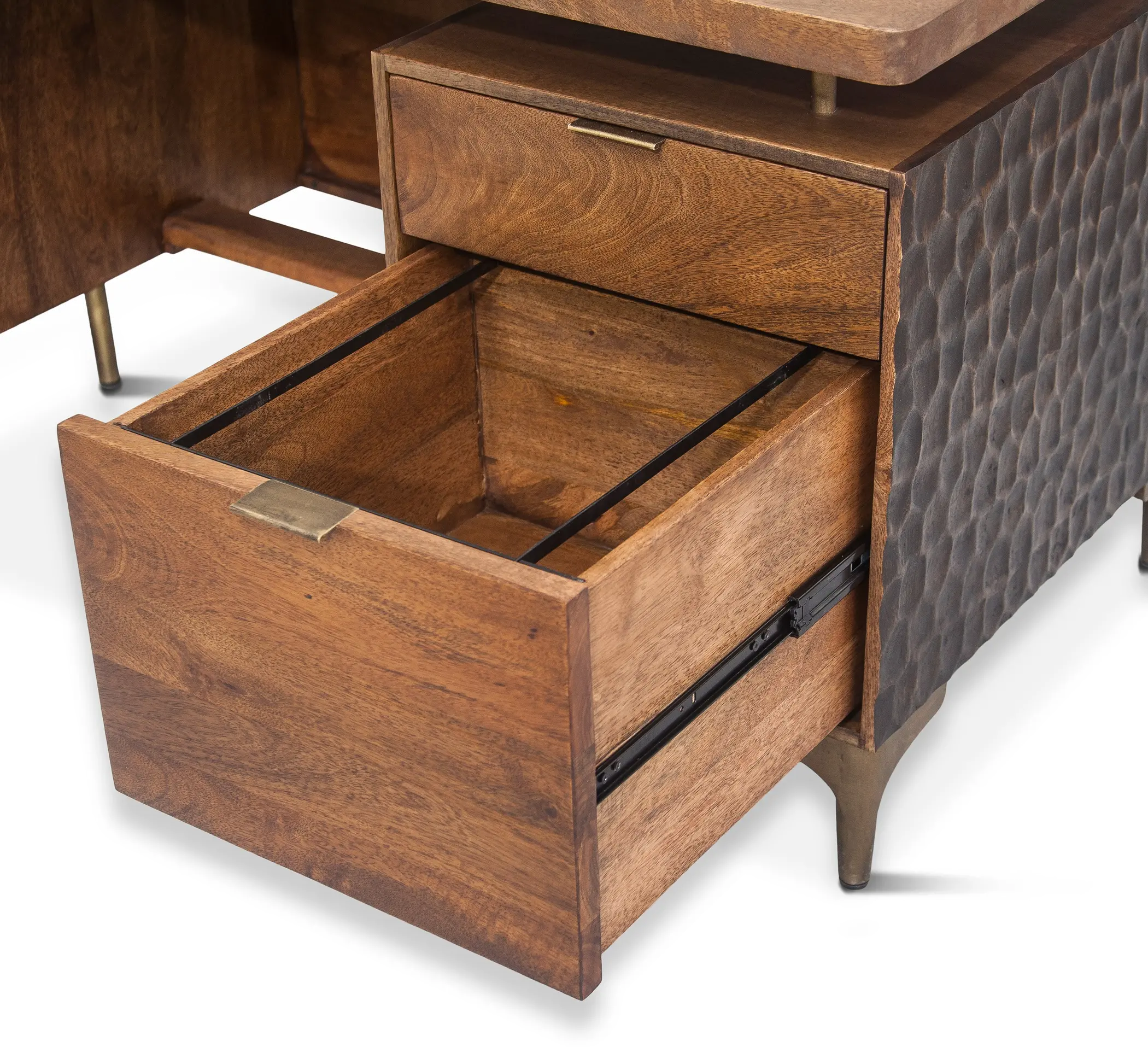 Santa Cruz Antique Bronze and Brown Office Desk-8