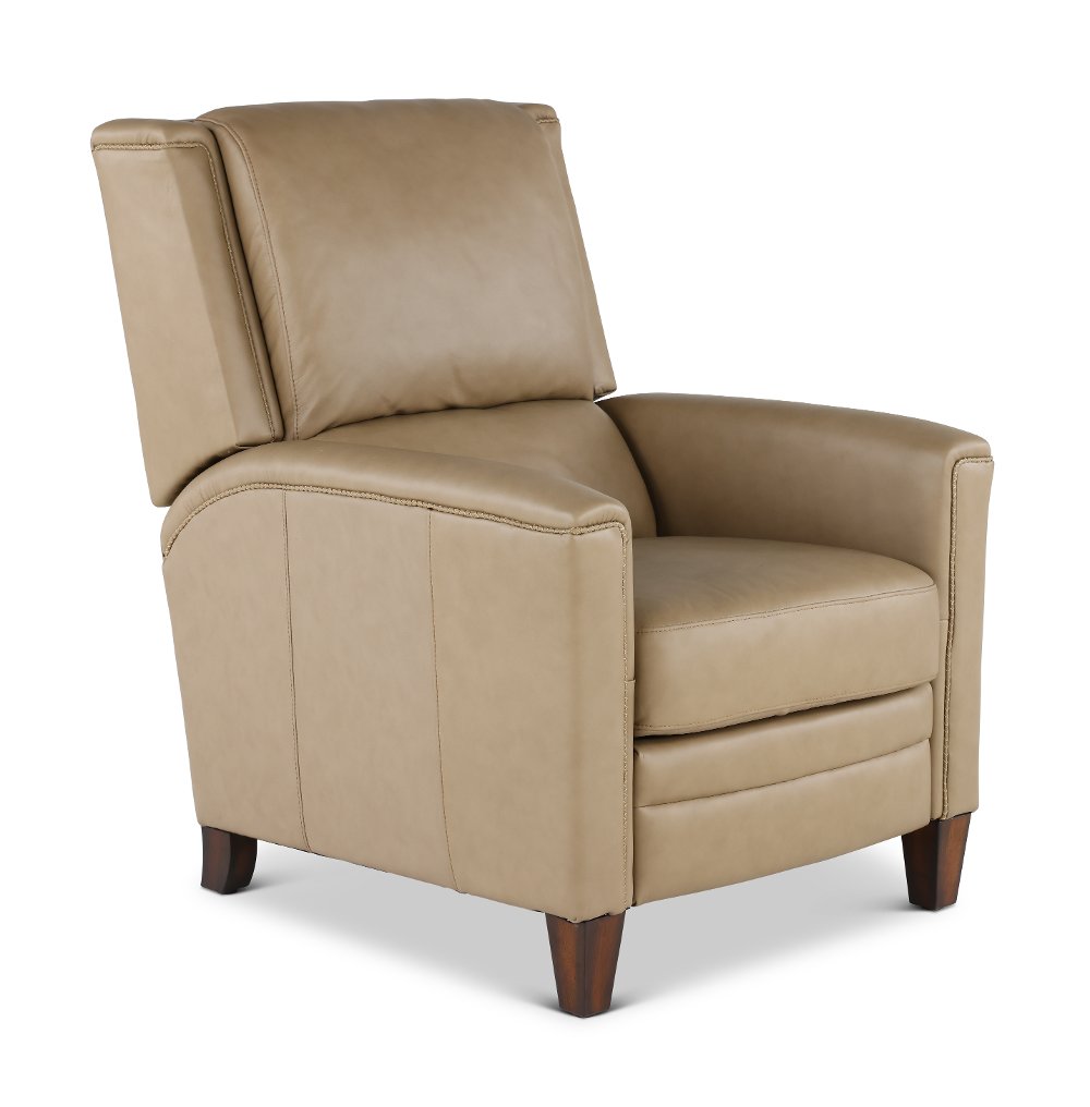 Connor Latte Light Brown Pushback High-Leg Recliner