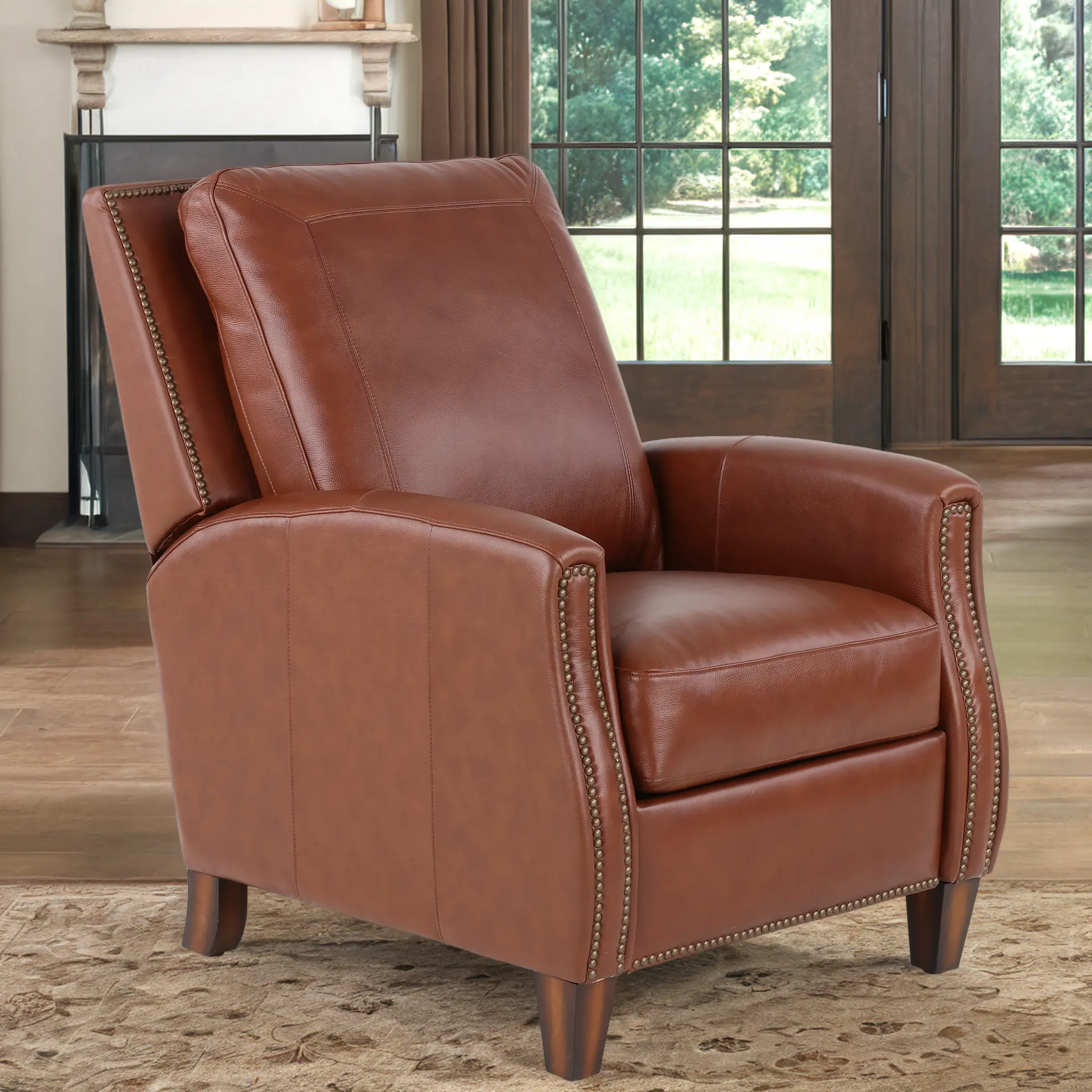 Hunter Chestnut Brown High-Leg Power Recliner-12