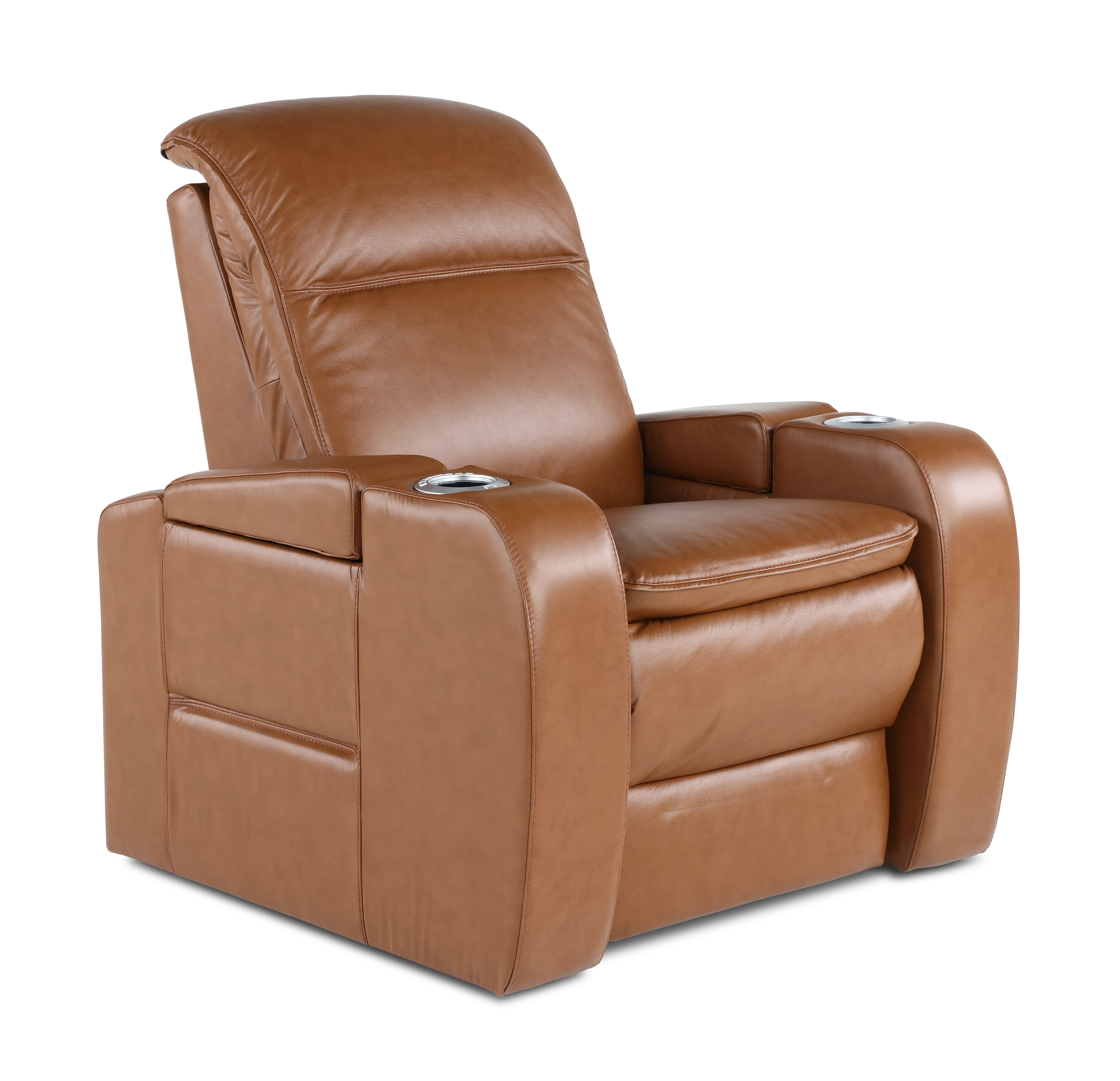 Vertex Sahara Brown Leather Power Recliner-1