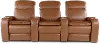 Vertex Sahara Brown Leather 3 Piece Power Reclining Home Theater Set