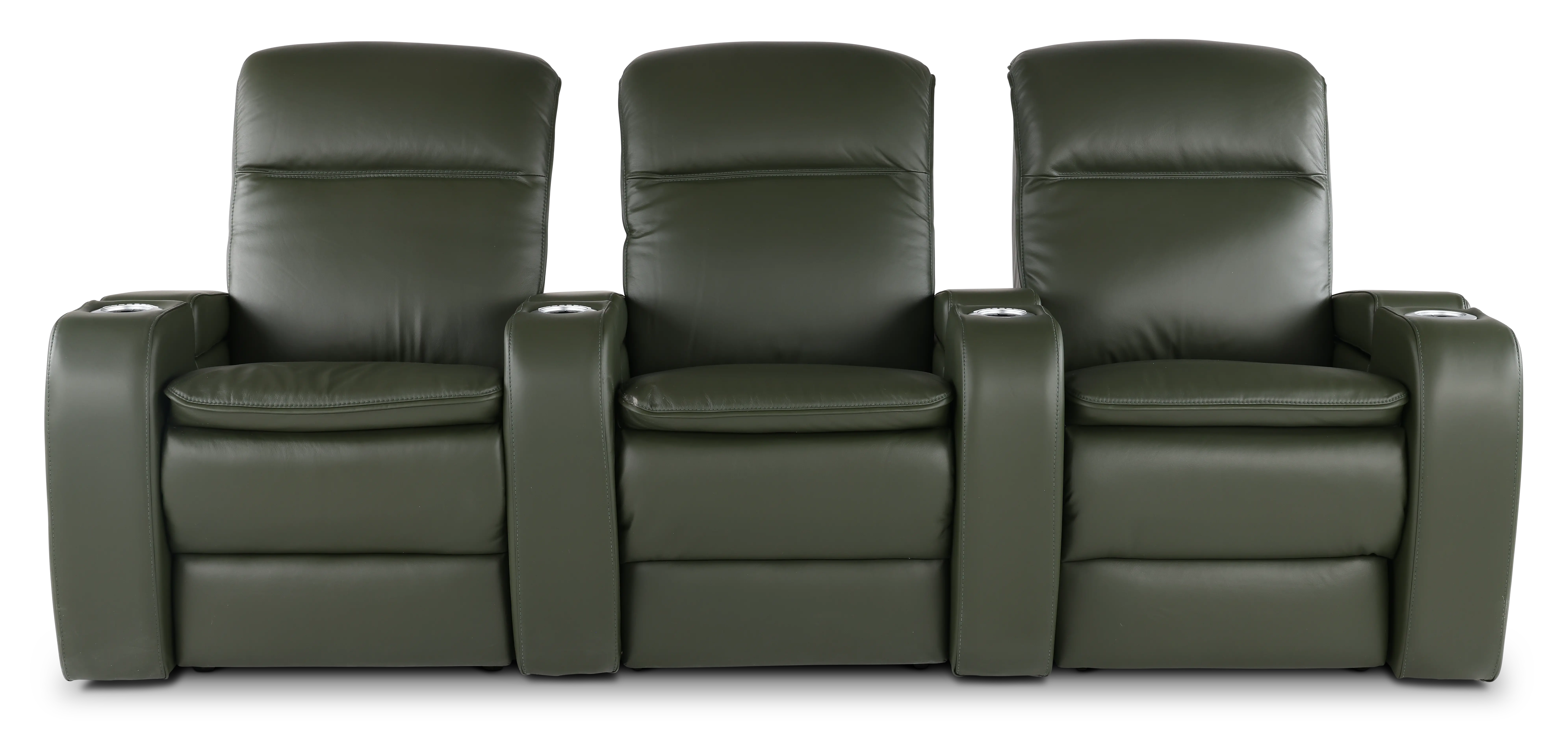 Vertex Basil Green Leather 3 Piece Power Reclining Home Theater Set-1