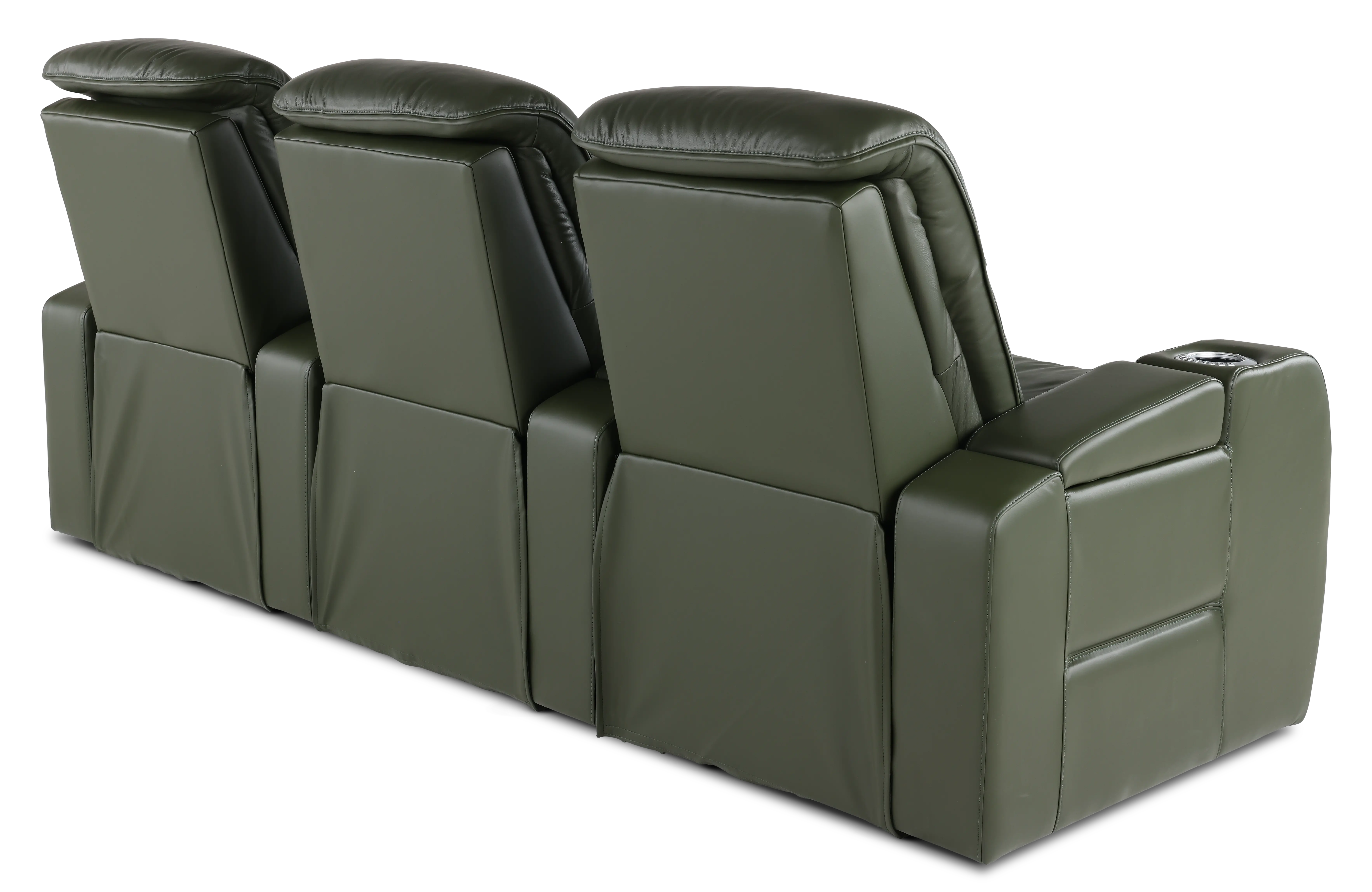 Vertex Basil Green Leather 3 Piece Power Reclining Home Theater Set-7