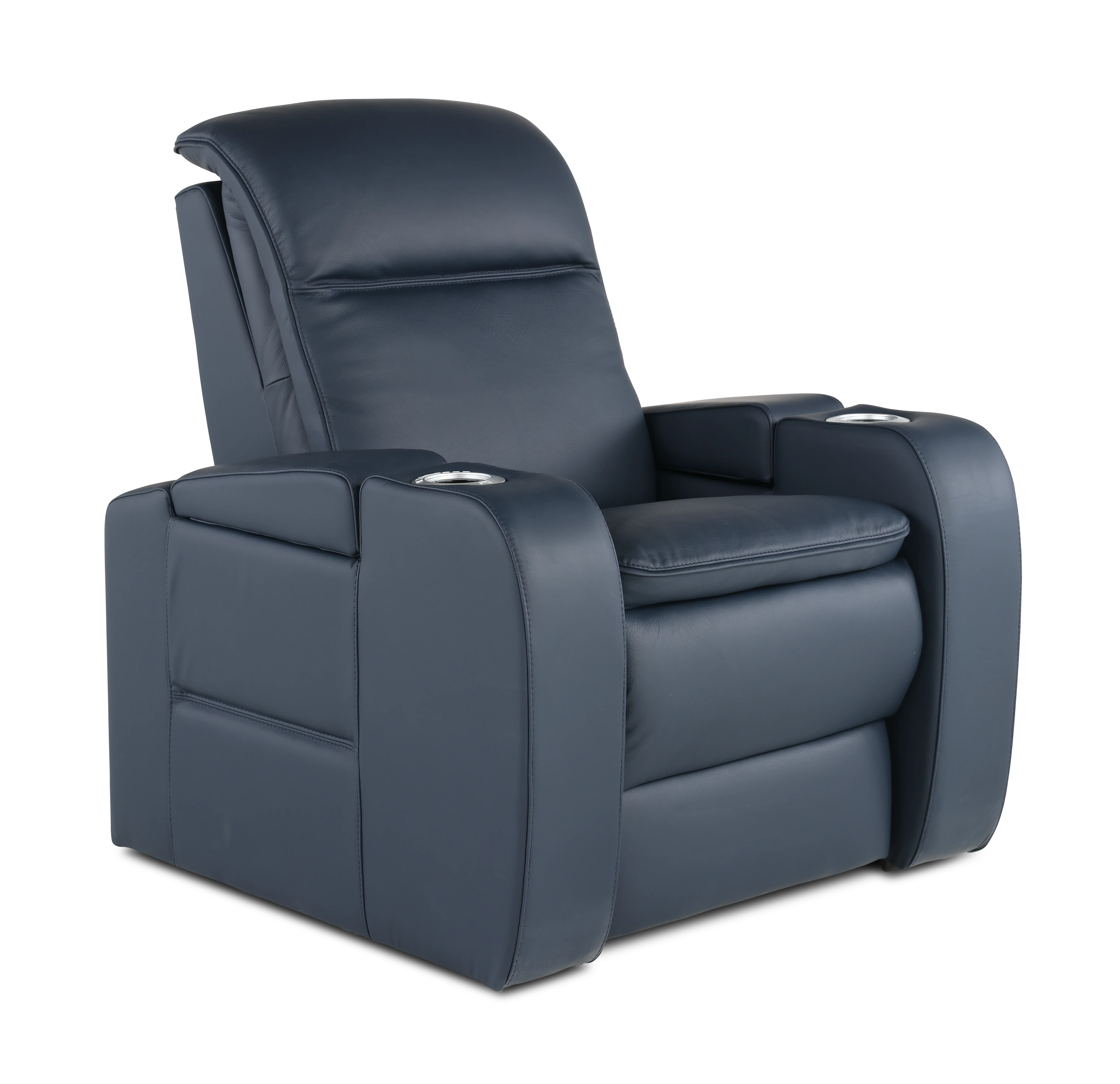 Vertex Atlantic Blue Leather Power Recliner-1