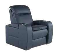 Vertex Atlantic Blue Leather Power Recliner