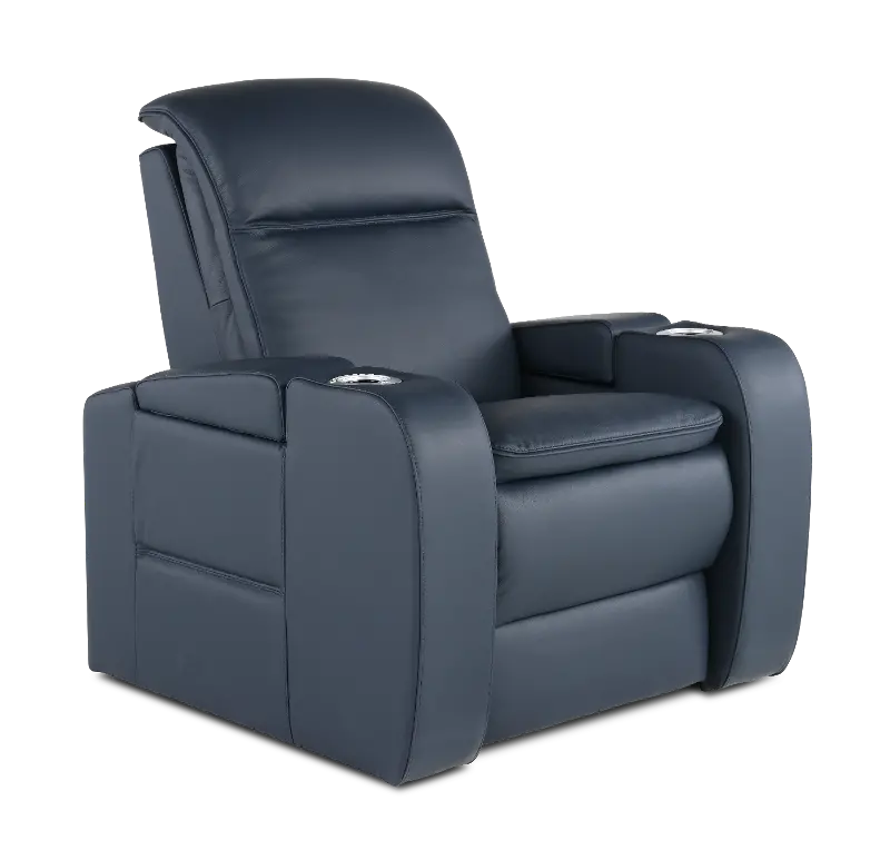 Vertex Atlantic Blue Leather Power Recliner