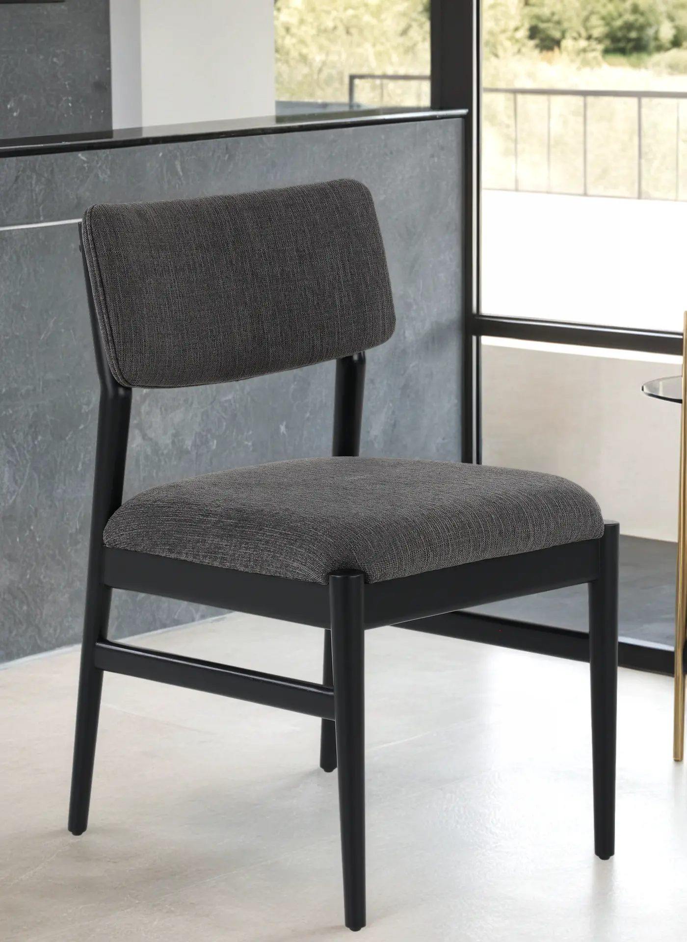 Casal Dark Gray and Black Dining Chair-9