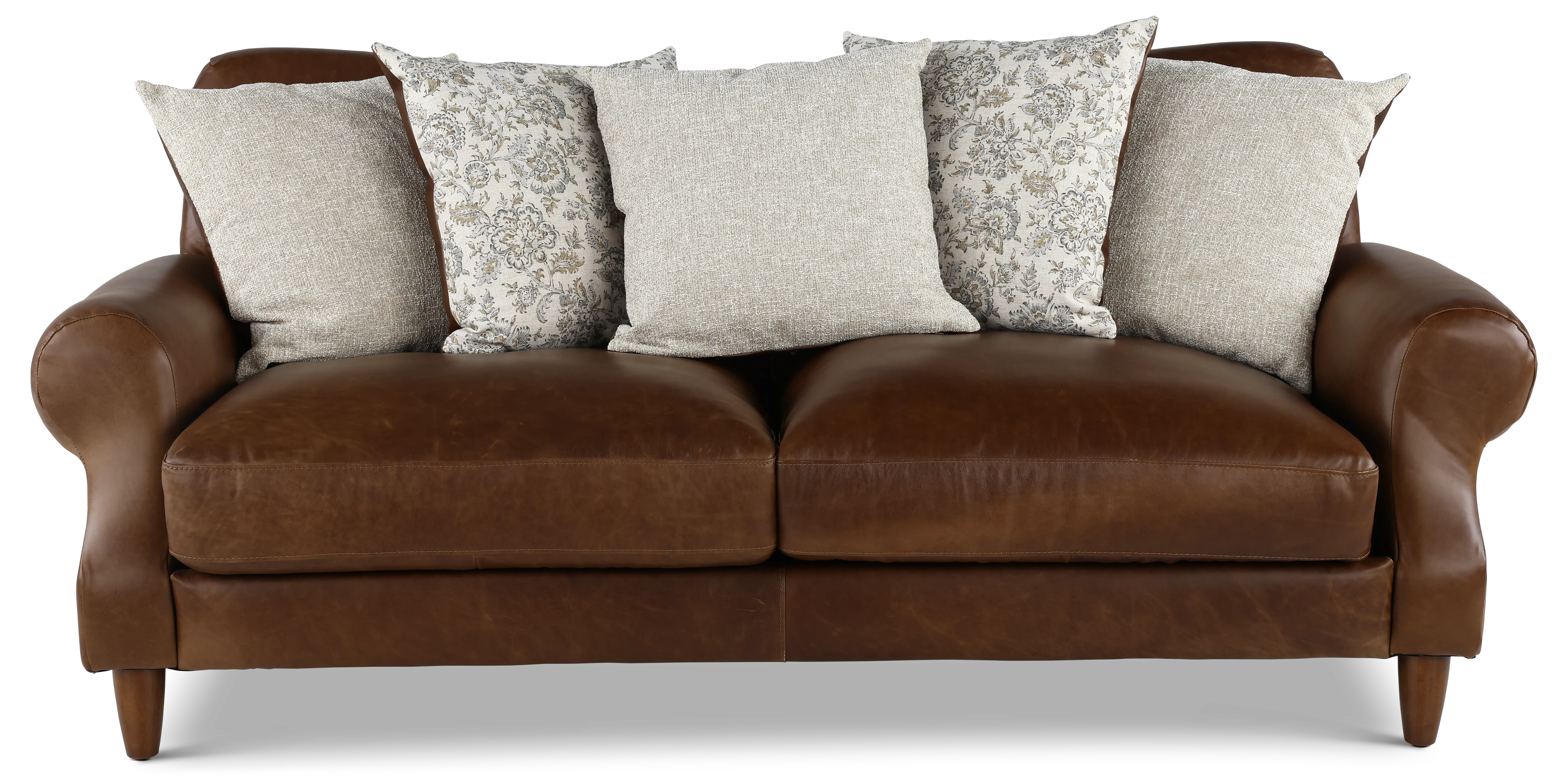 Rigby Brown Leather Loveseat-1