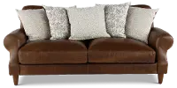 Rigby Brown Leather Loveseat