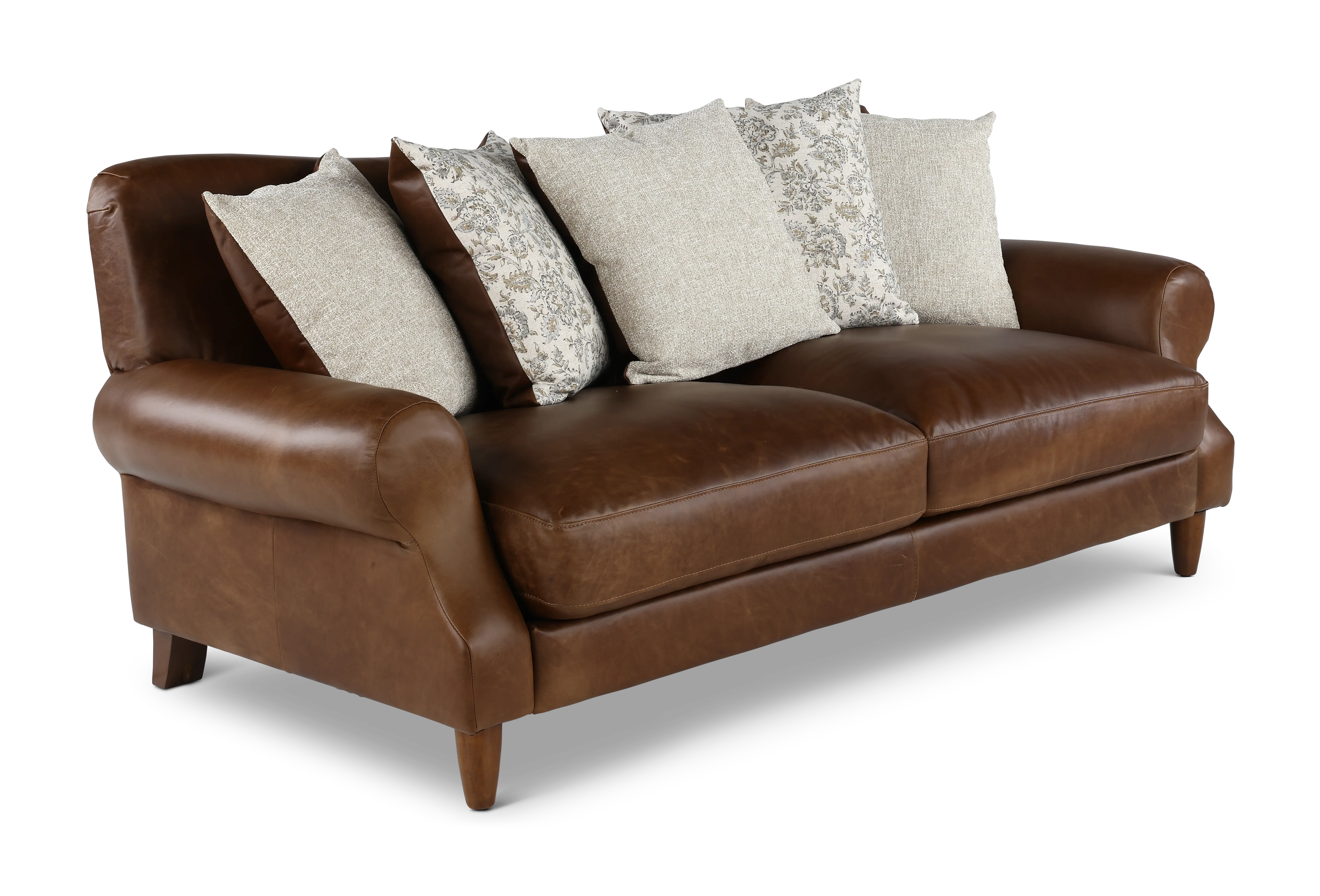 Rigby Brown Leather Loveseat-3