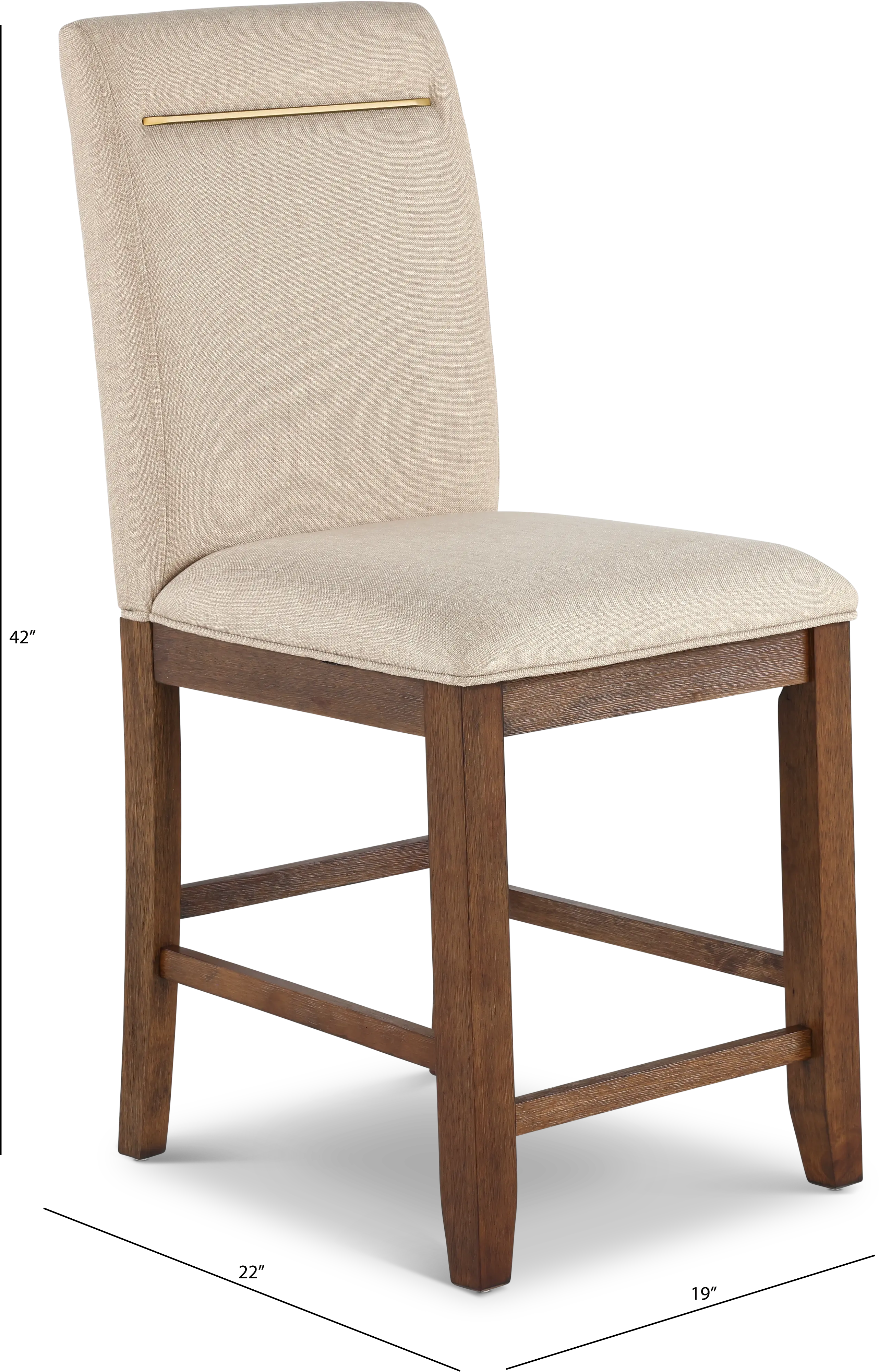 Garland Brown and Cream Upholstered Counter Height Stool-3