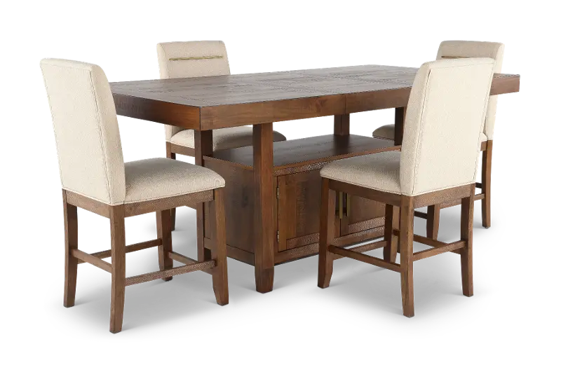 Garland Toffee Brown 5 Piece Counter Height Dining Set