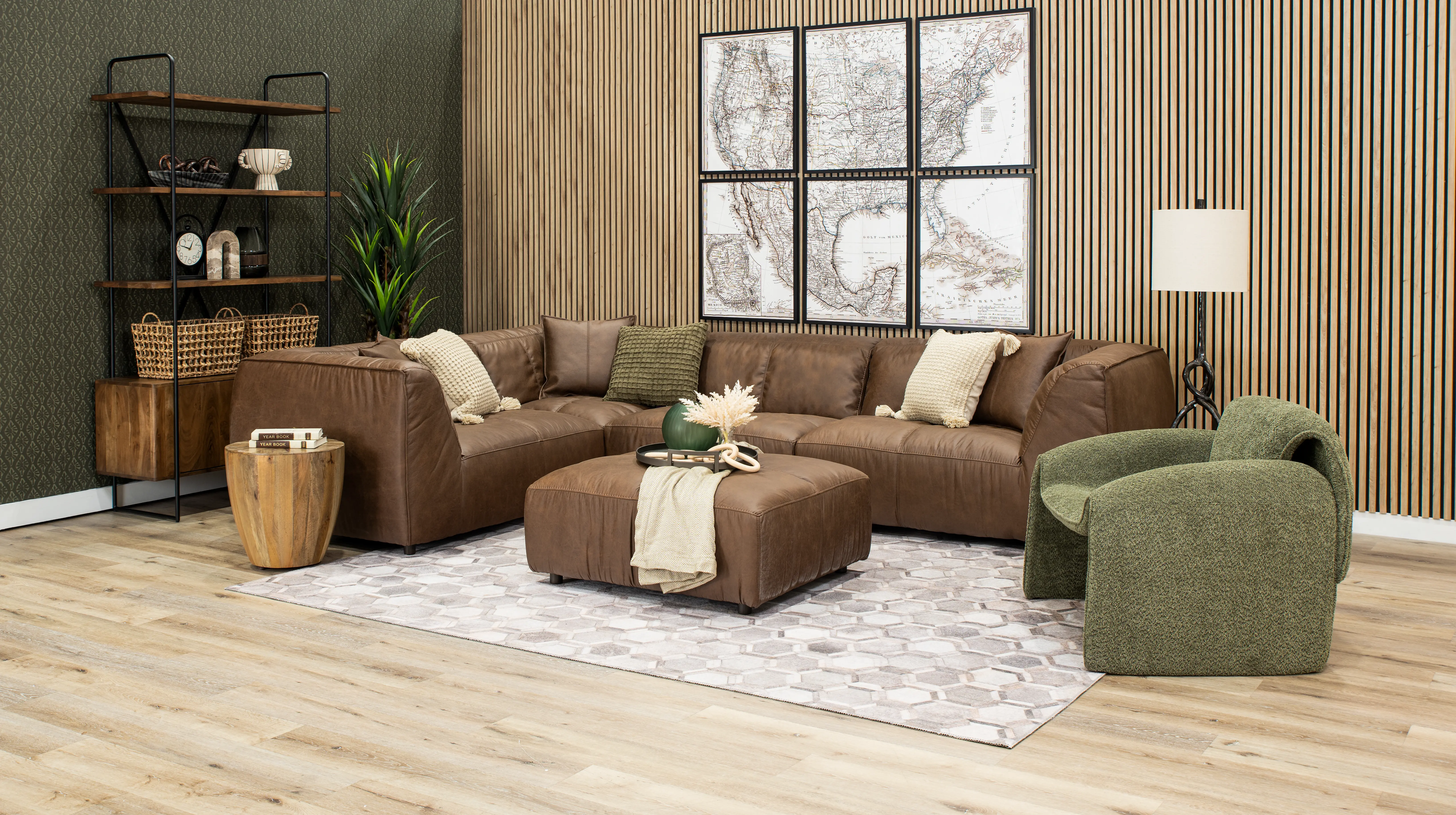Mirage Brown Ottoman-2