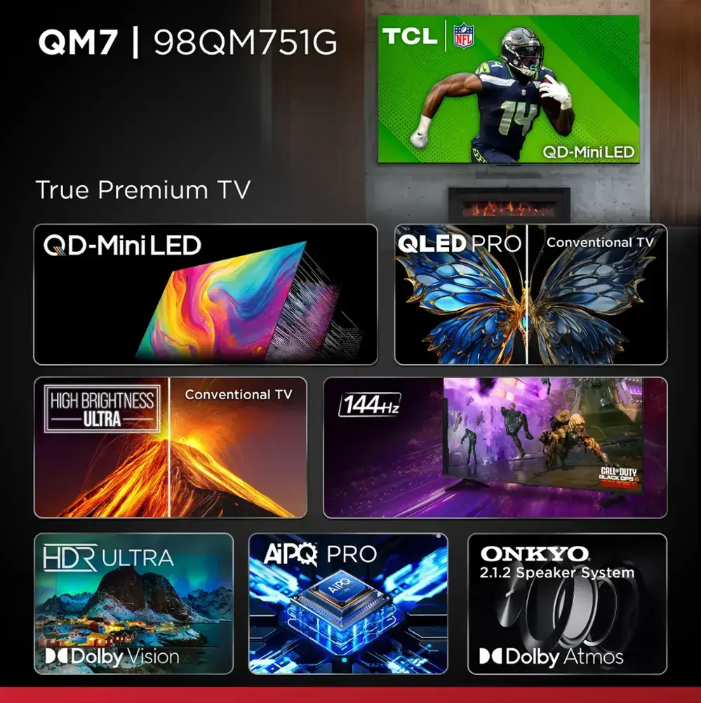 98QM751G TCL 98  QM7 4K UHD HDR QD-Mini LED Smart TV-16