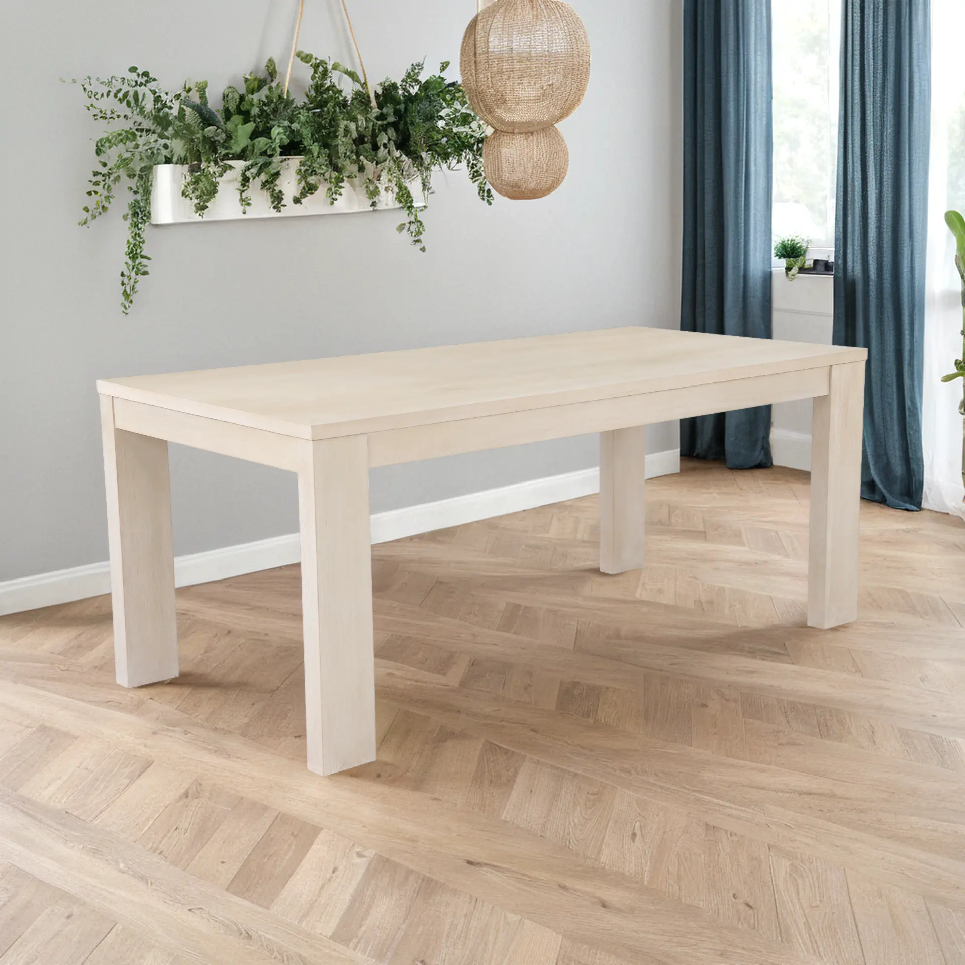 Leah Natural Washed Dining Table-2