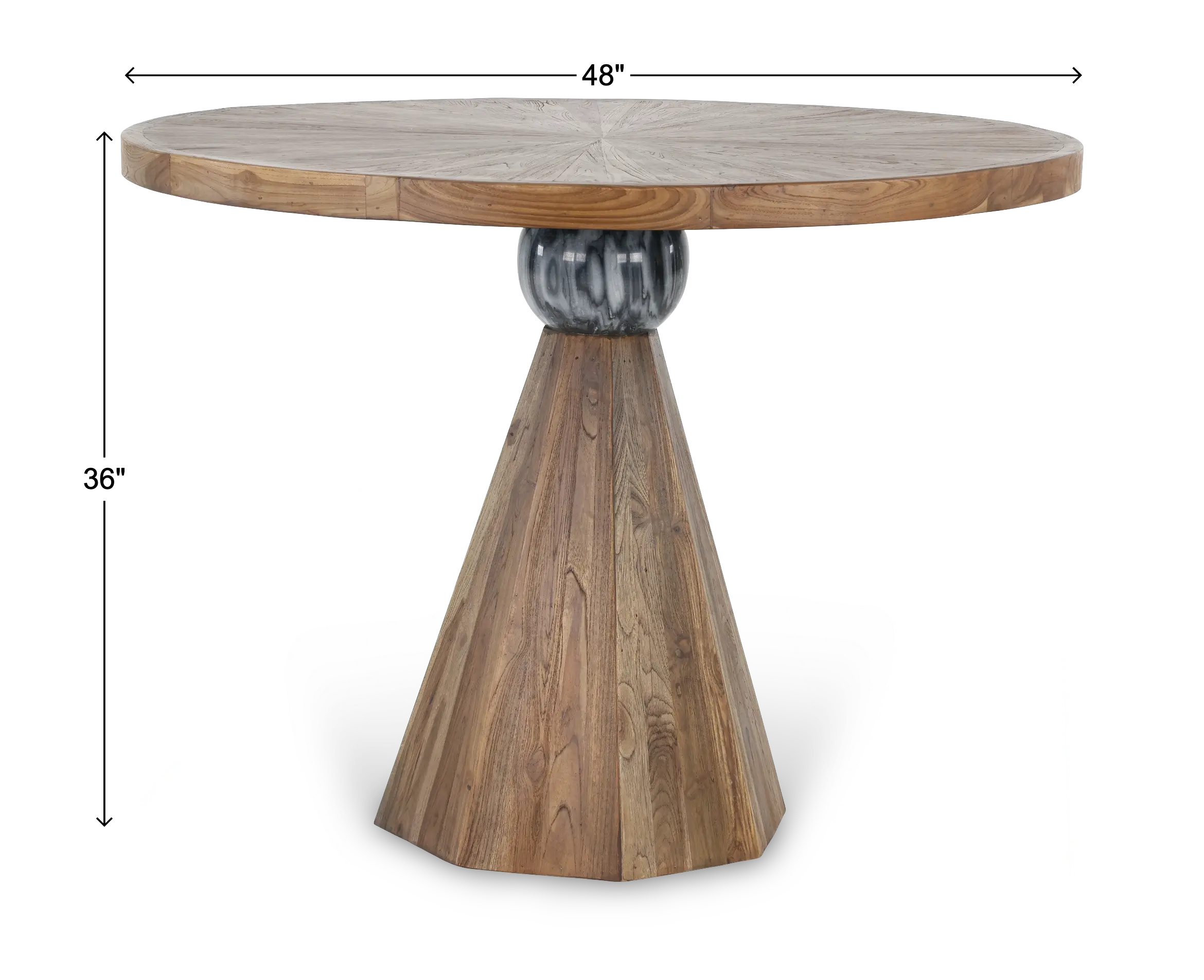 Eiffel Natural and Marble 48  Round Counter Height Dining Table-3