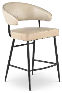 Essex Dover Ivory Leather Counter Height Stool