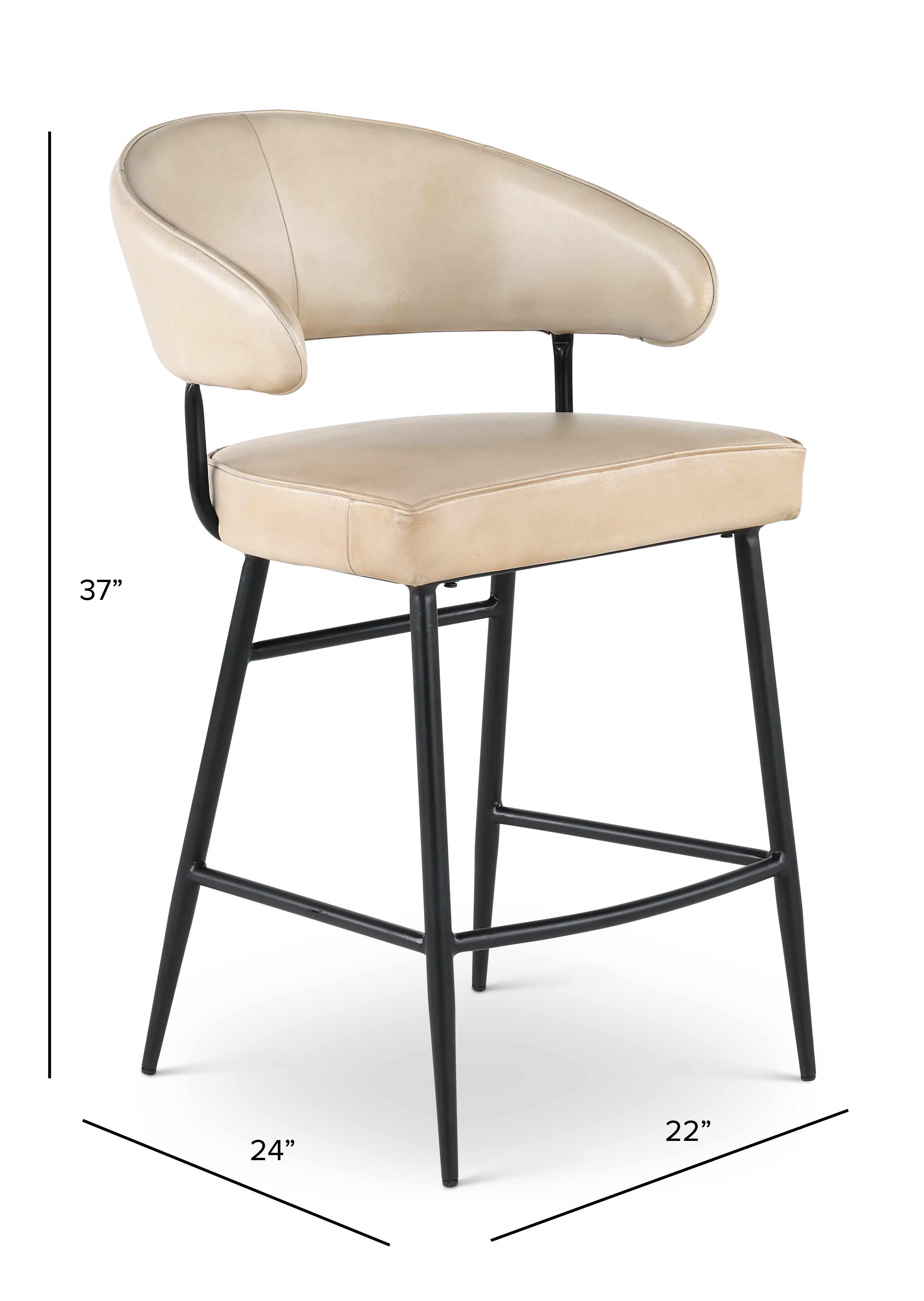 Essex Dover Ivory Leather Counter Height Stool-3