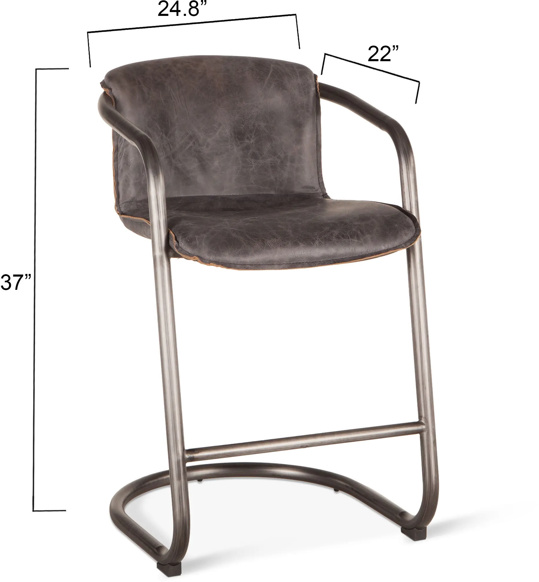 Portofino Antique Gold and Green Leather Dining Chair-4