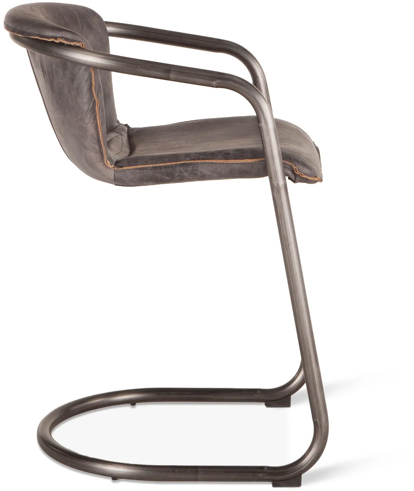 Portofino Antique Gold and Green Leather Dining Chair-5