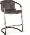Portofino Antique Zinc and Ebony Leather Dining Chair