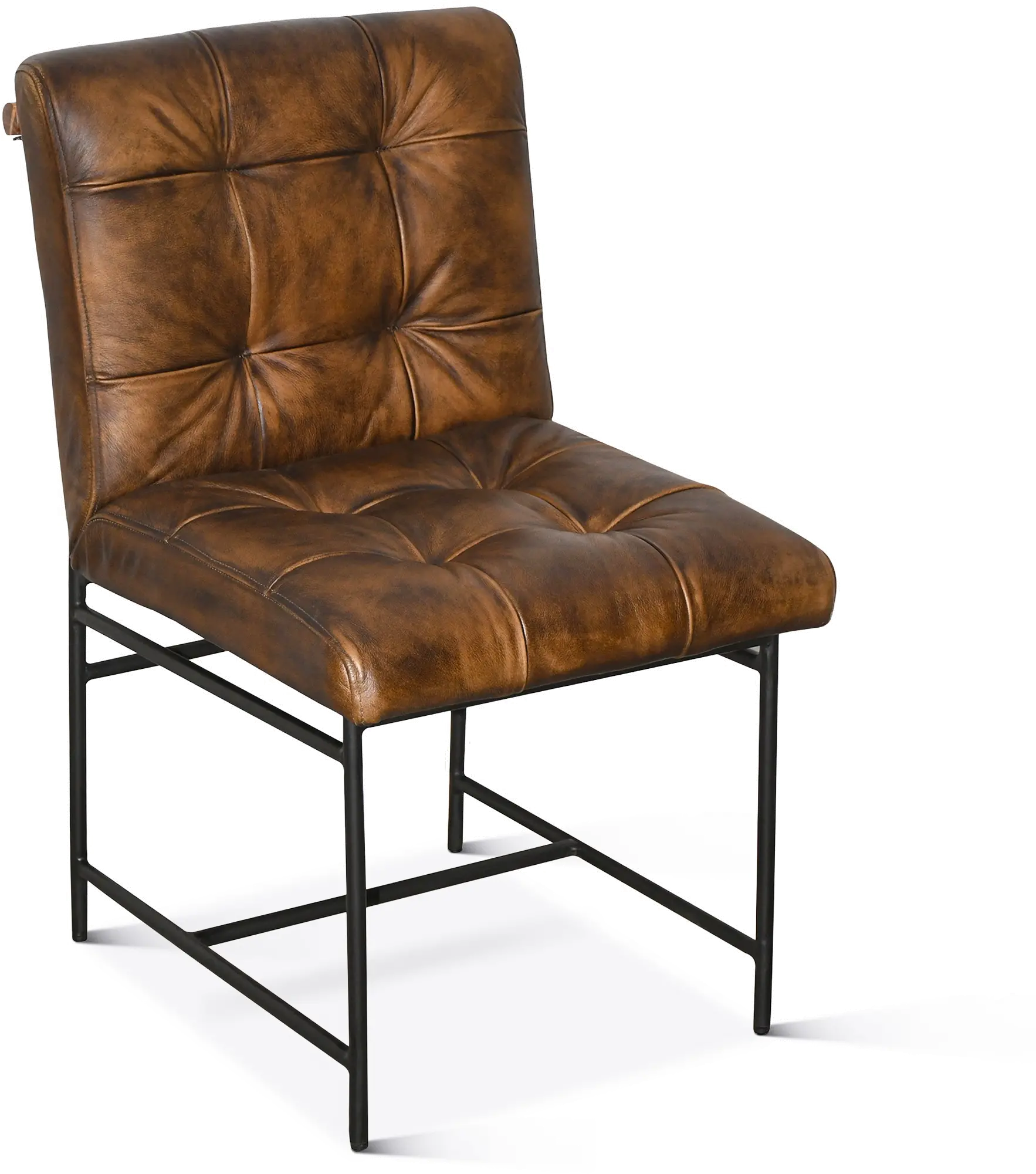 Essex Stockton Brown Leather Dining Chair-1