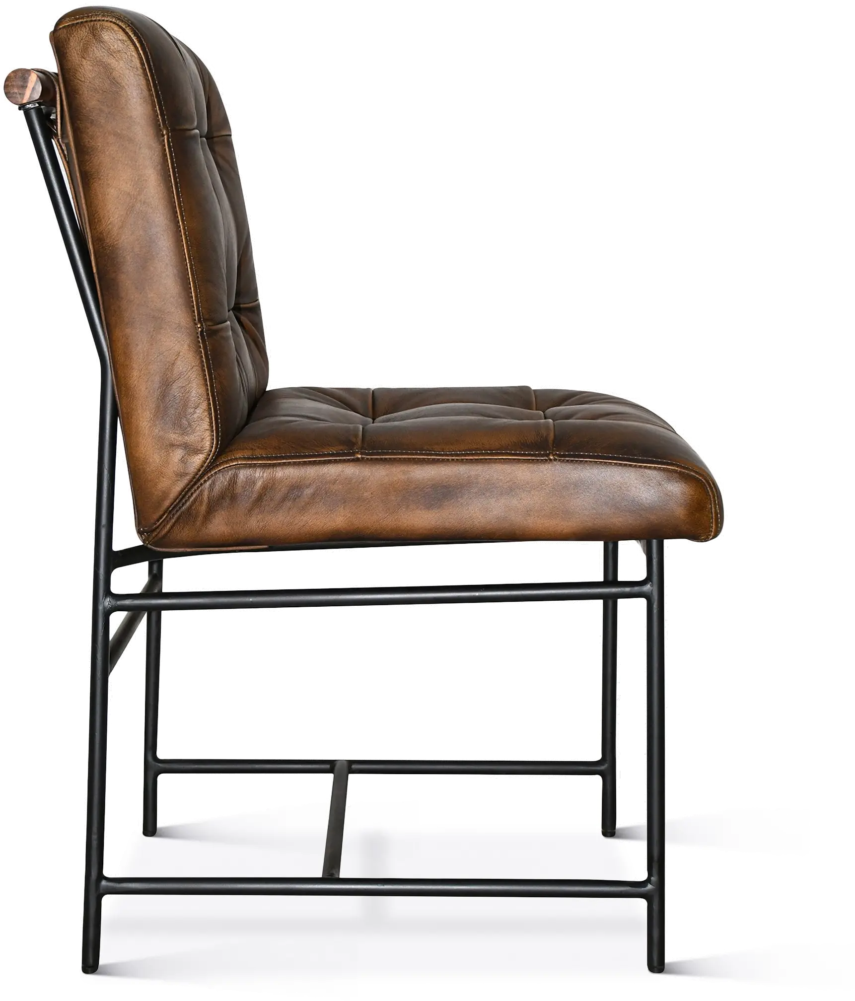 Essex Stockton Brown Leather Dining Chair-3