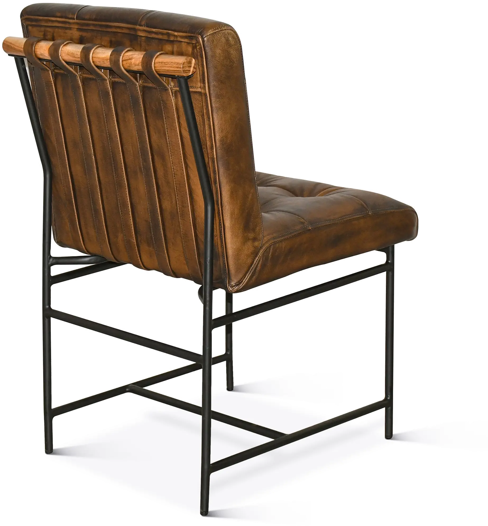 Essex Stockton Brown Leather Dining Chair-4