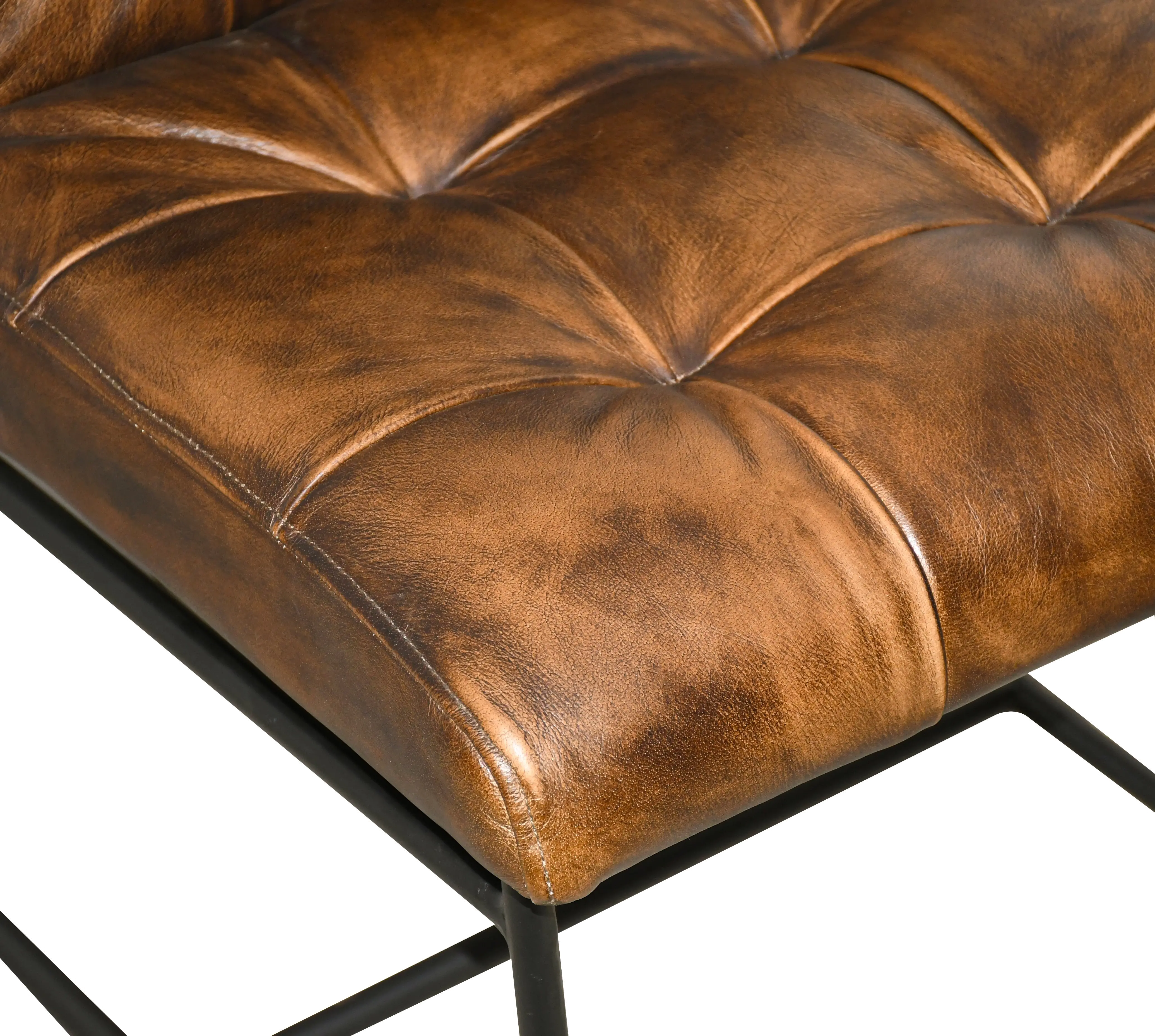 Essex Stockton Brown Leather Dining Chair-6