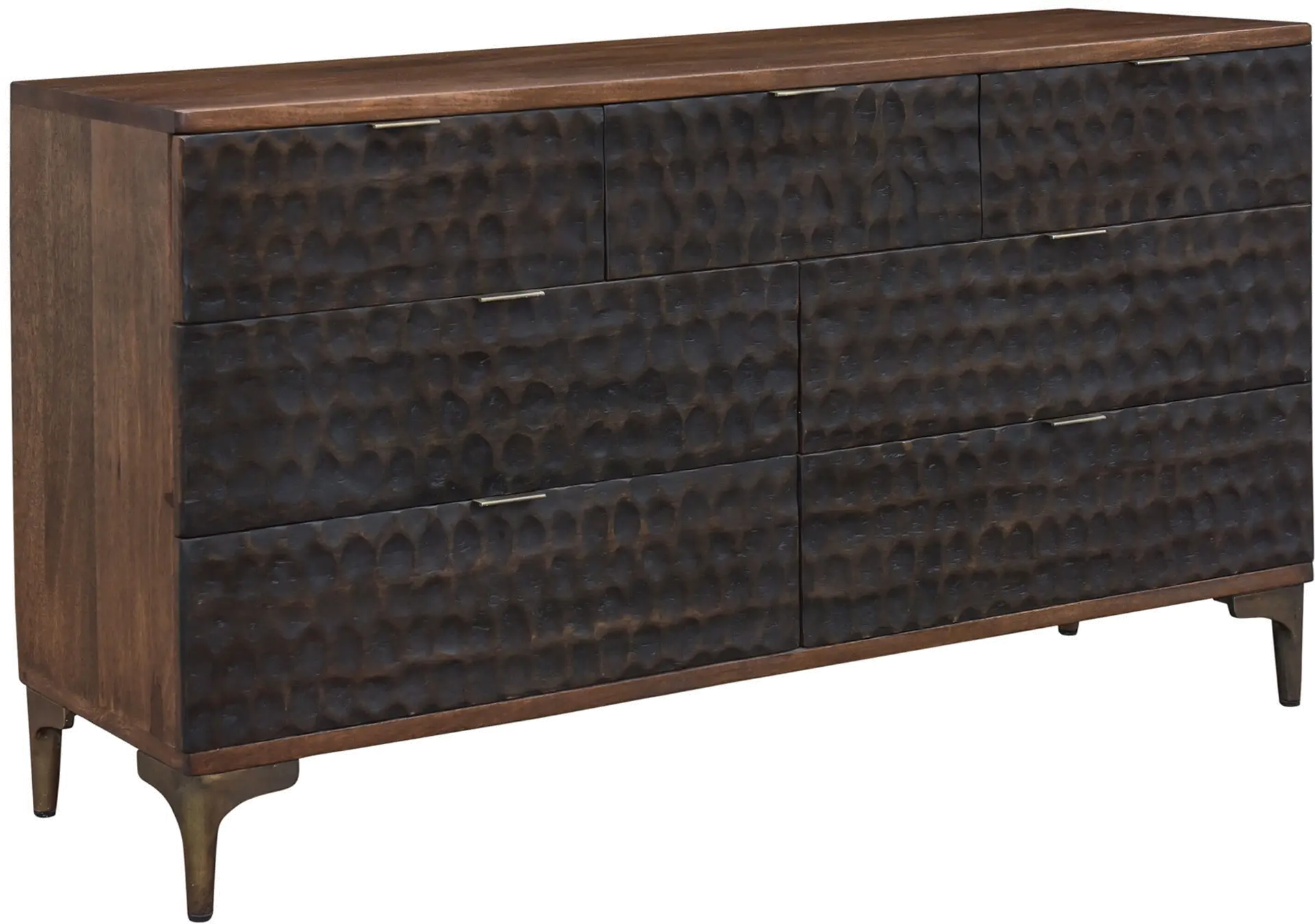 Santa Cruz Antique Bronze and Brown Dresser-2