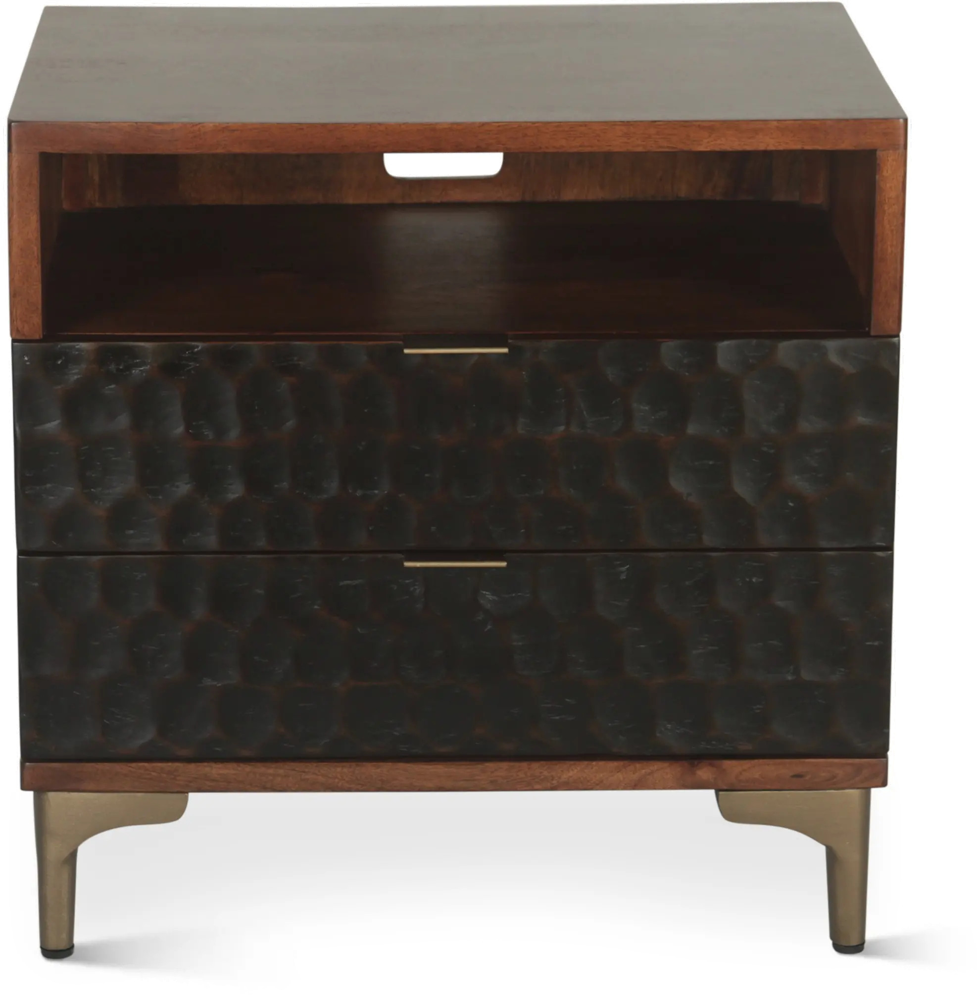 Santa Cruz Antique Bronze and Brown Nightstand-1