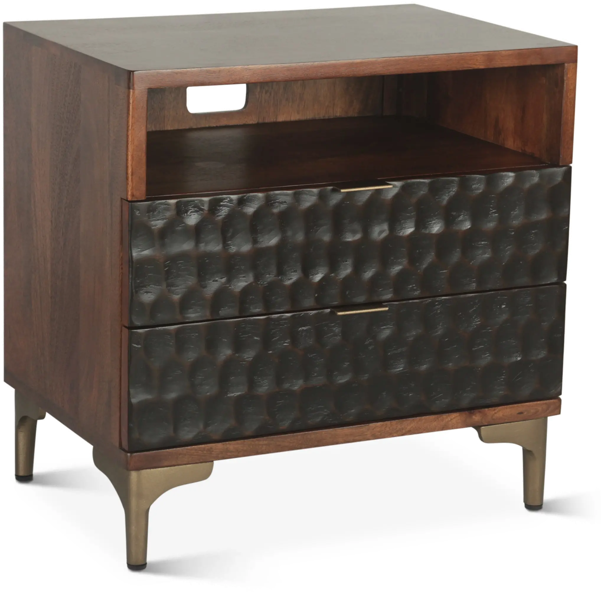 Santa Cruz Antique Bronze and Brown Nightstand-2