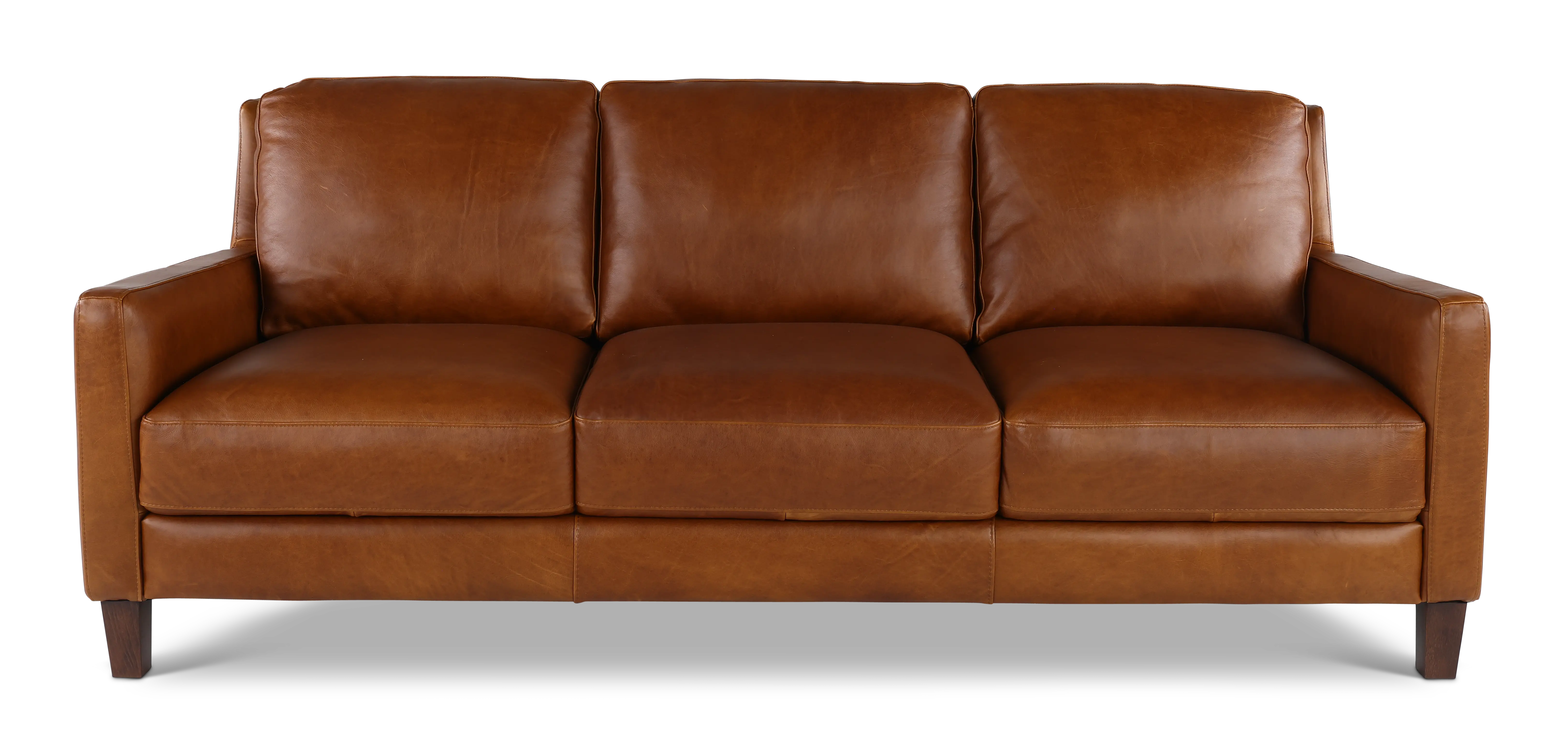 Leon Brown Leather Sofa-1