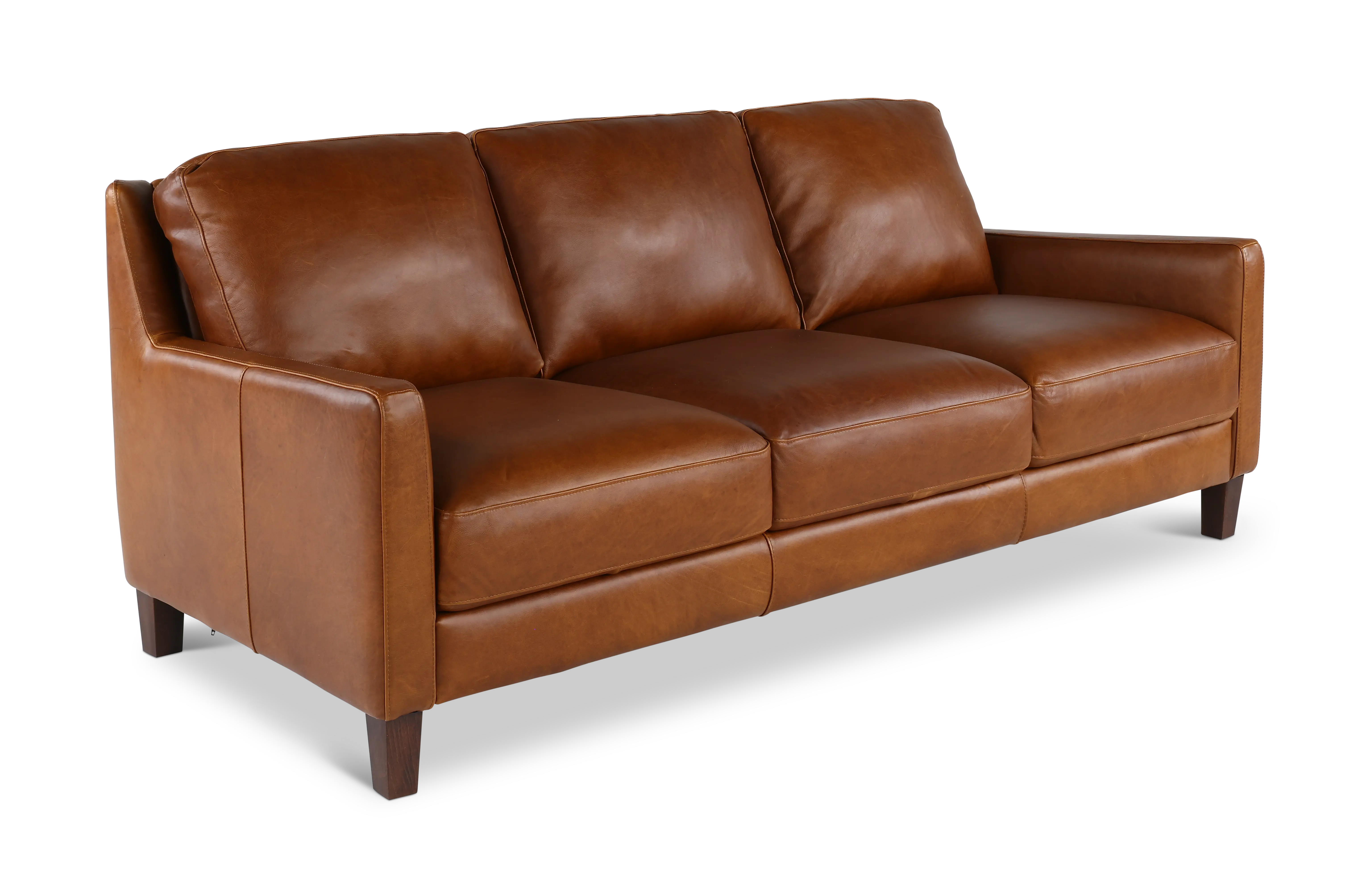 Leon Brown Leather Sofa-3