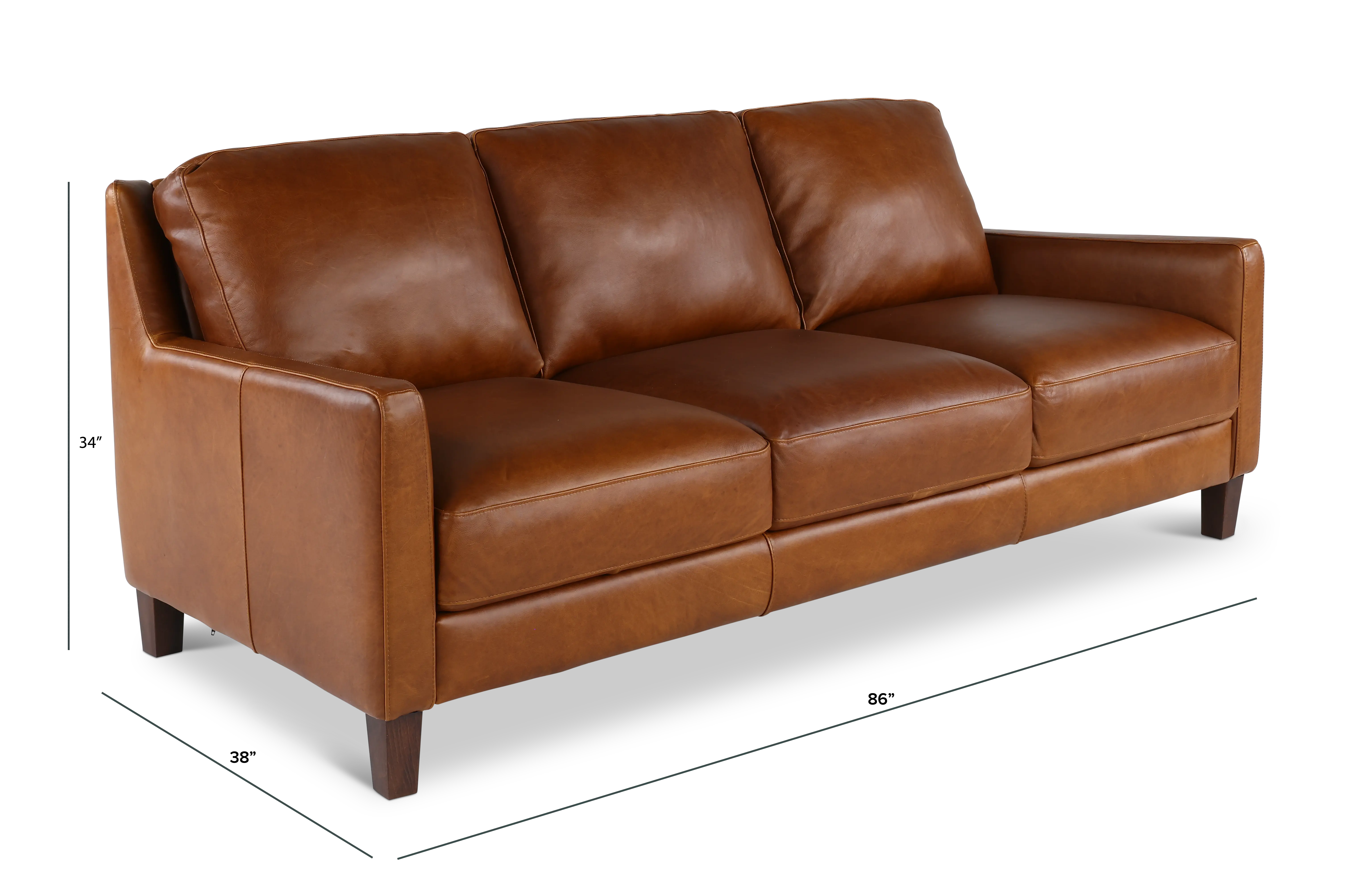 Leon Brown Leather Sofa-4